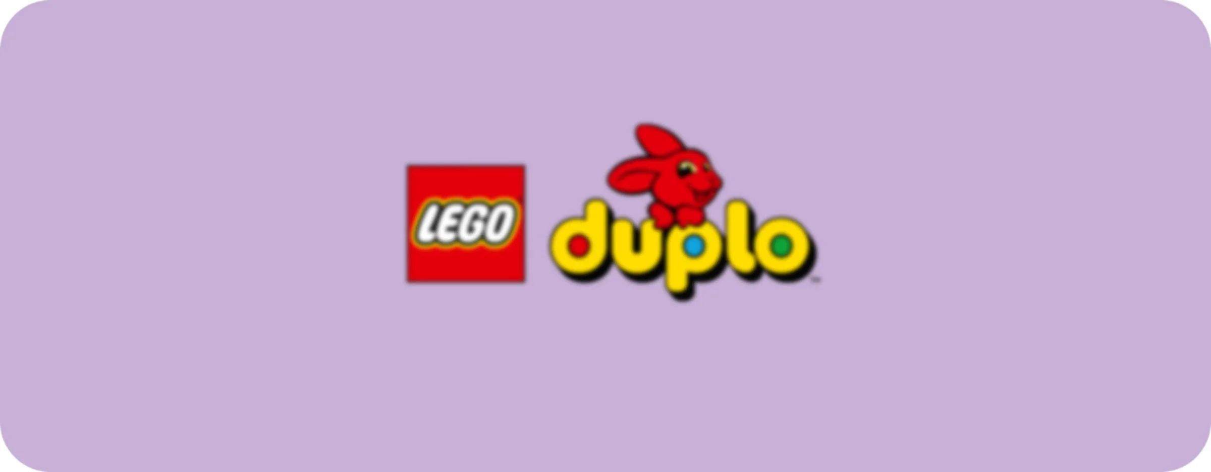 Logo LEGO Duplo cu un iepuraș roșu, ideal pentru copiii mici.