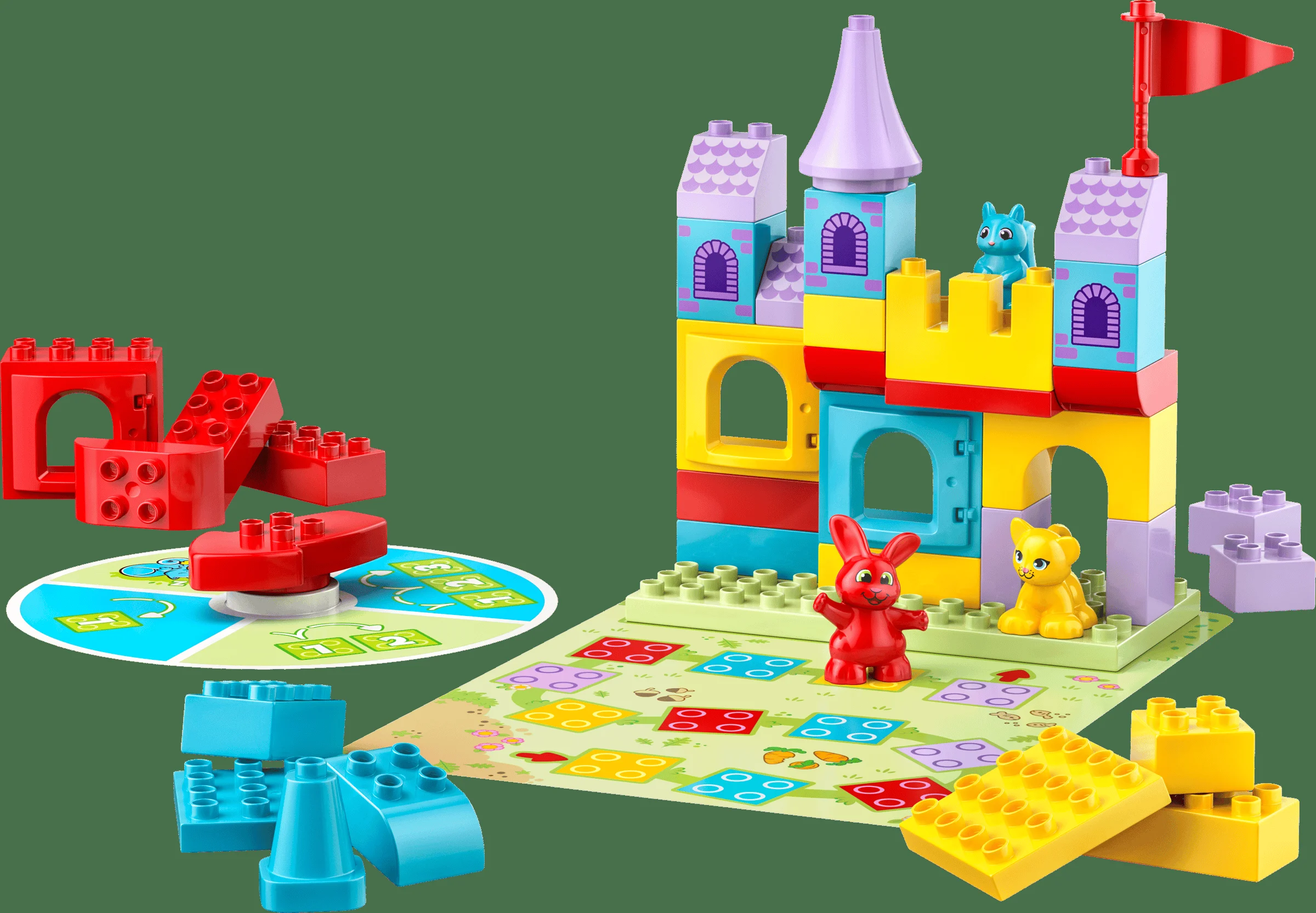 Prezentare a castelului Hopsy și a componentelor jocului Duplo. Colorat și interactiv pentru copii.