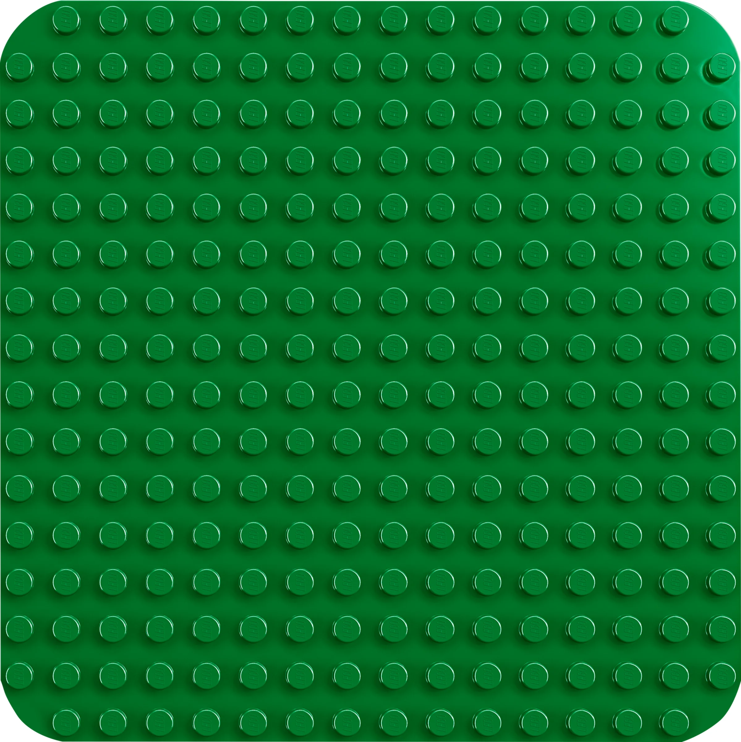 Placă de construcție verde Duplo cu pini, ideală pentru joacă creativă și constructivă.