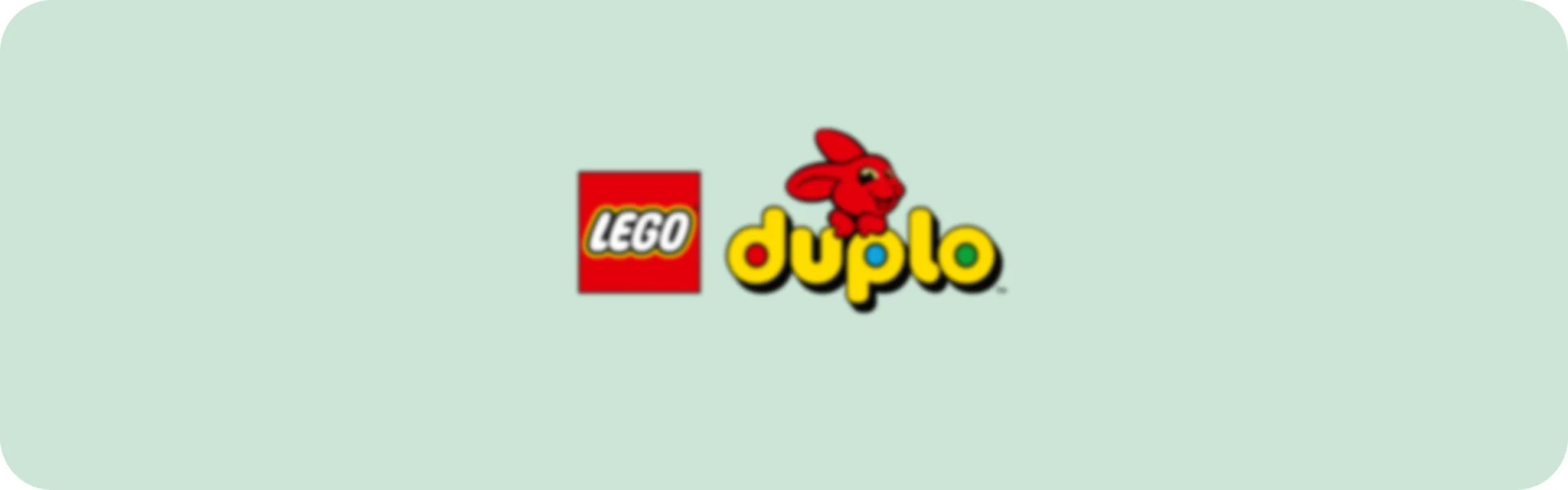 Logo-urile LEGO și Duplo sunt afișate pe un fundal verde deschis.
