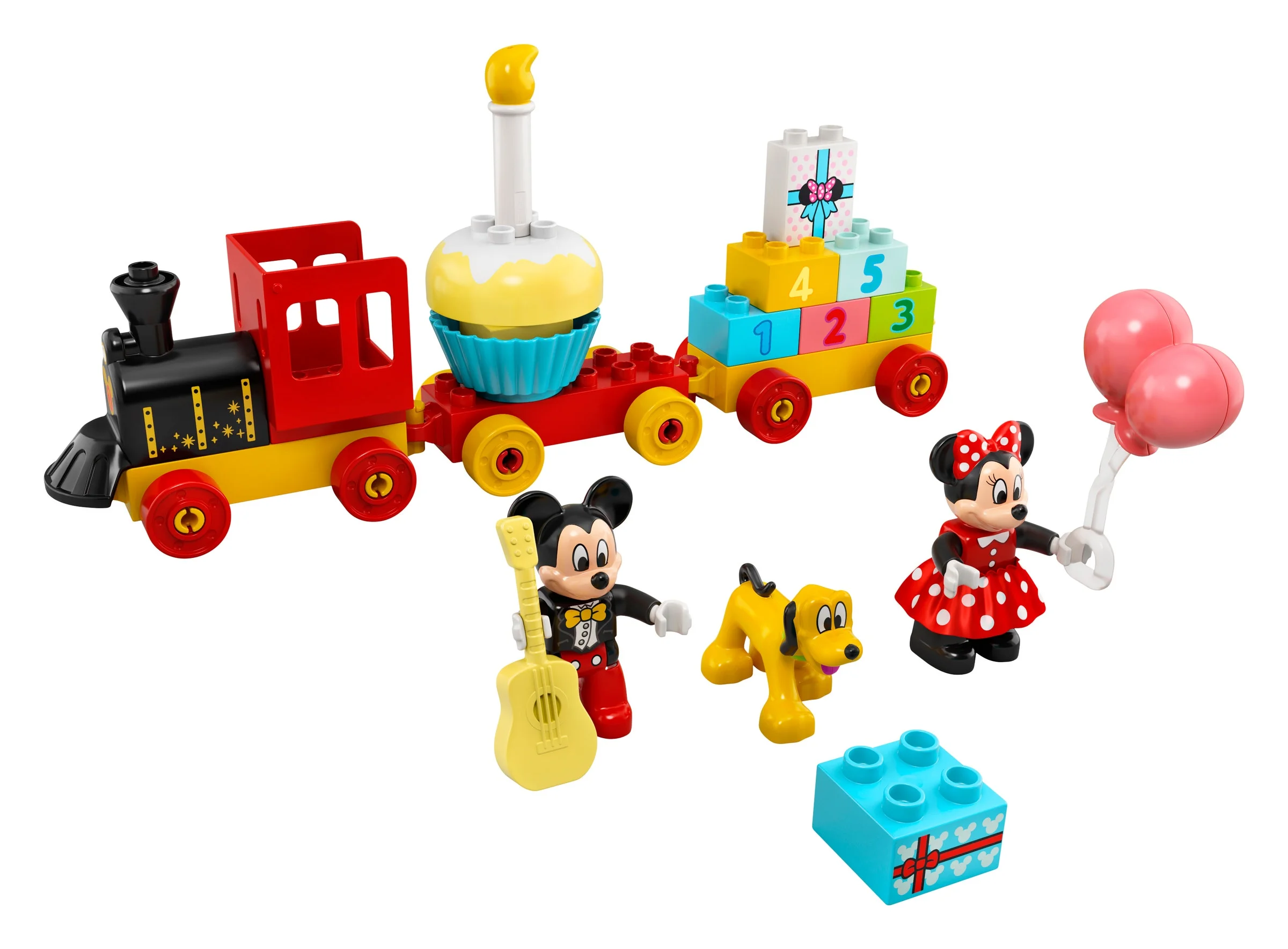 Set LEGO Duplo 10941: Trenul de ziua de naștere cu Mickey și Minnie, viu colorat și distractiv.