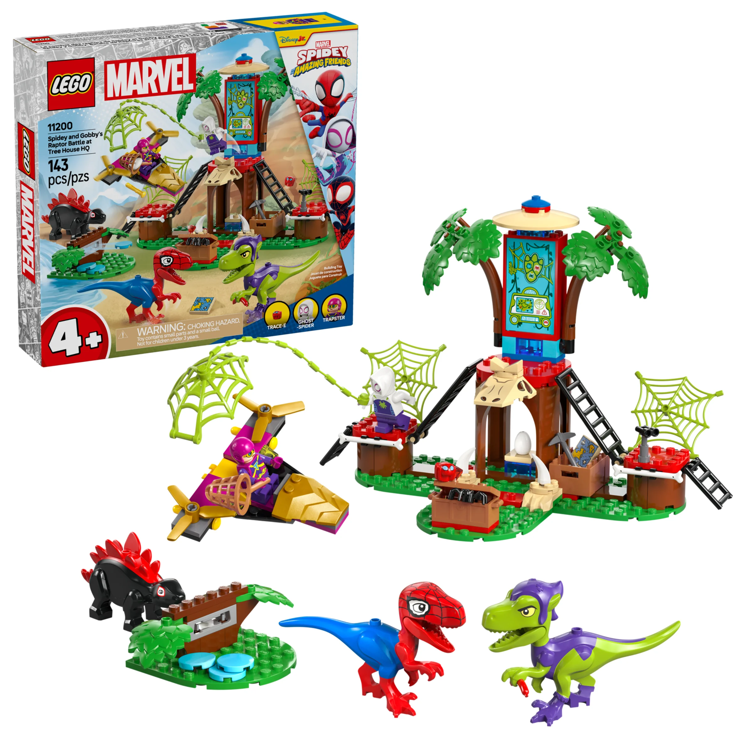 Imagine cu produsul LEGO 11200, ce include minifigurine și un sediu în copac.