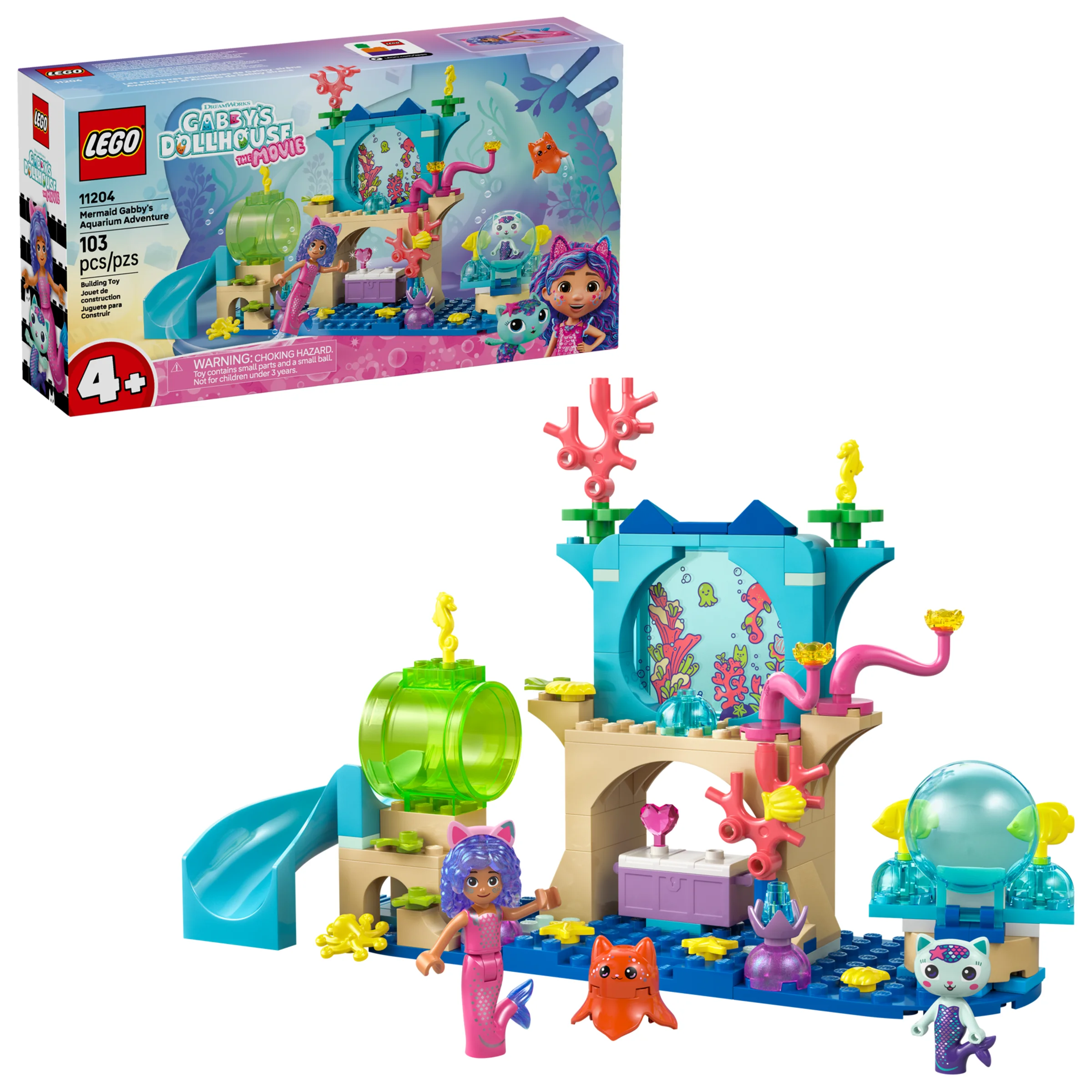 Imagine cu setul LEGO 11204, „Aventura acvatică a lui Gabby Sirena”. Include cutia și modelul asamblat.