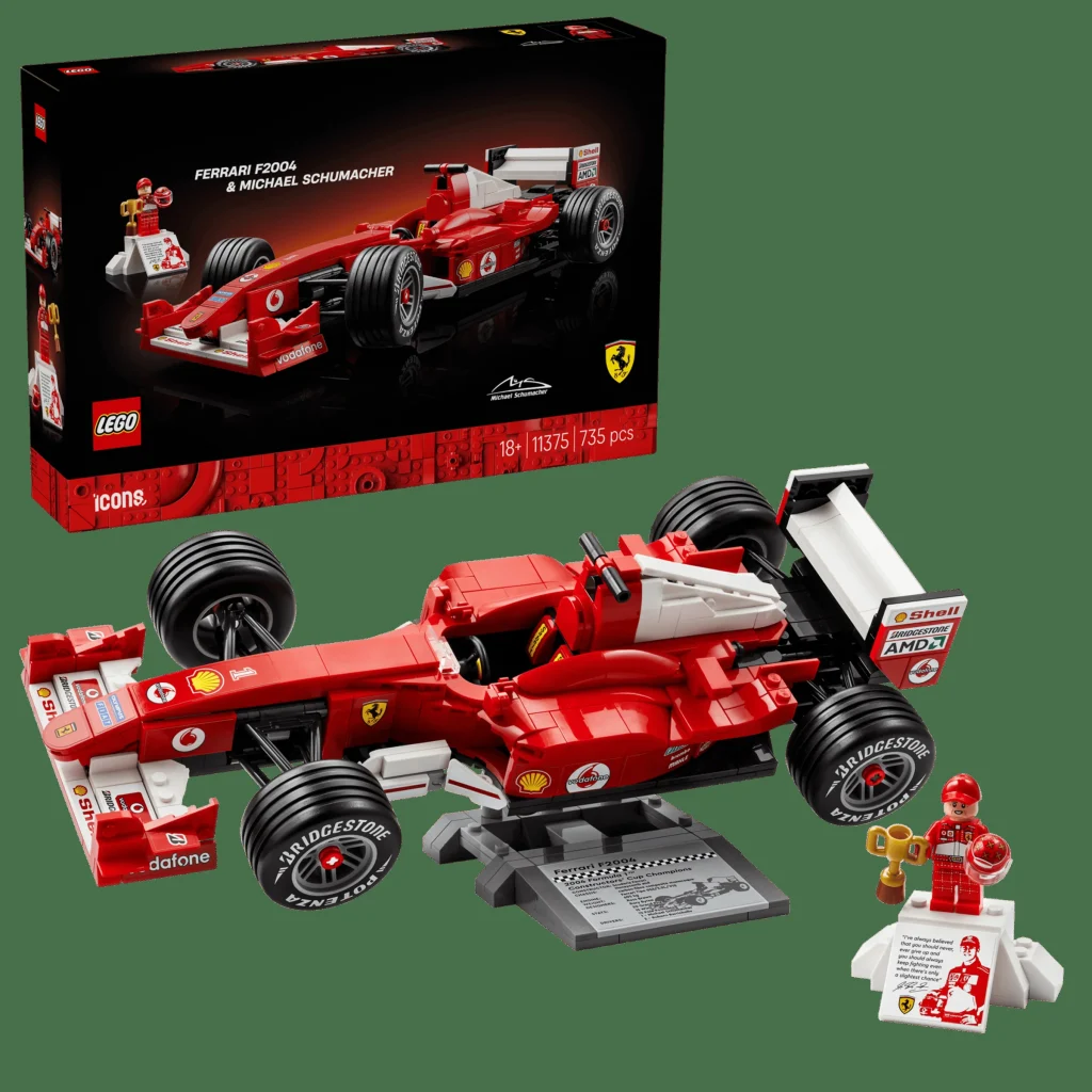LEGO 11375 - Recenzie LEGO Icons 11375 Ferrari F2004 și Michael Schumacher: O legendă din piese