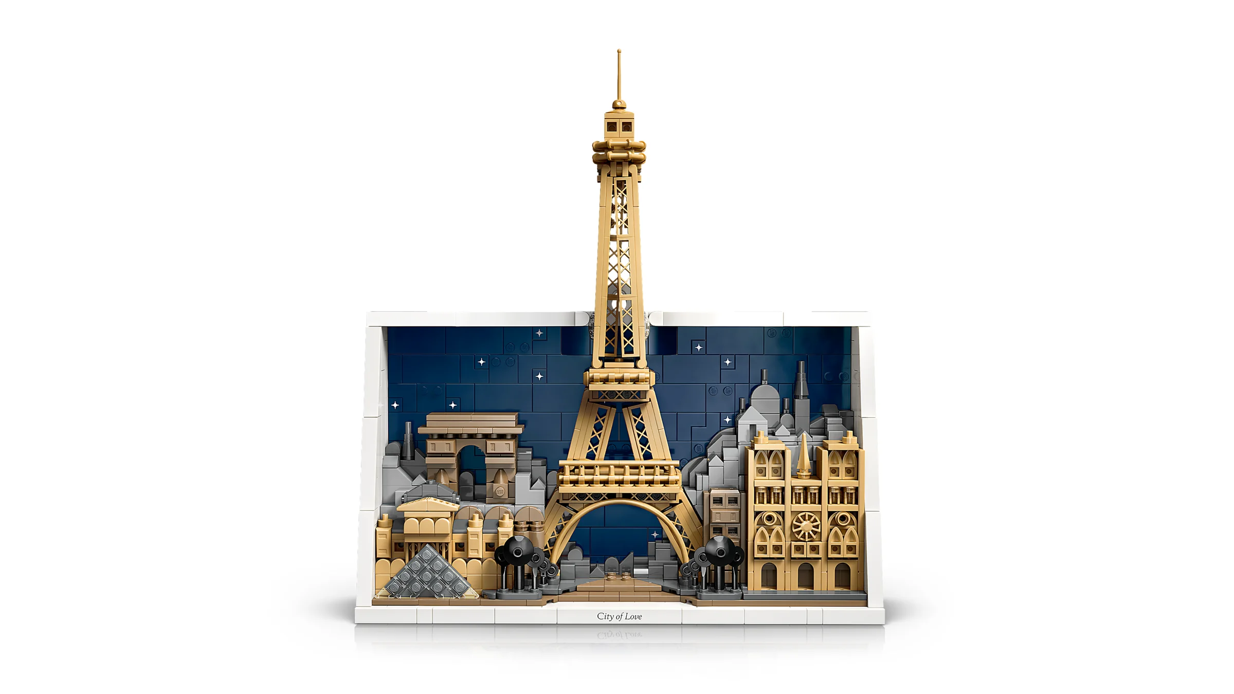 Imagine cu macheta LEGO Paris - Orașul Iubirii, prezentând atracții turistice emblematice.