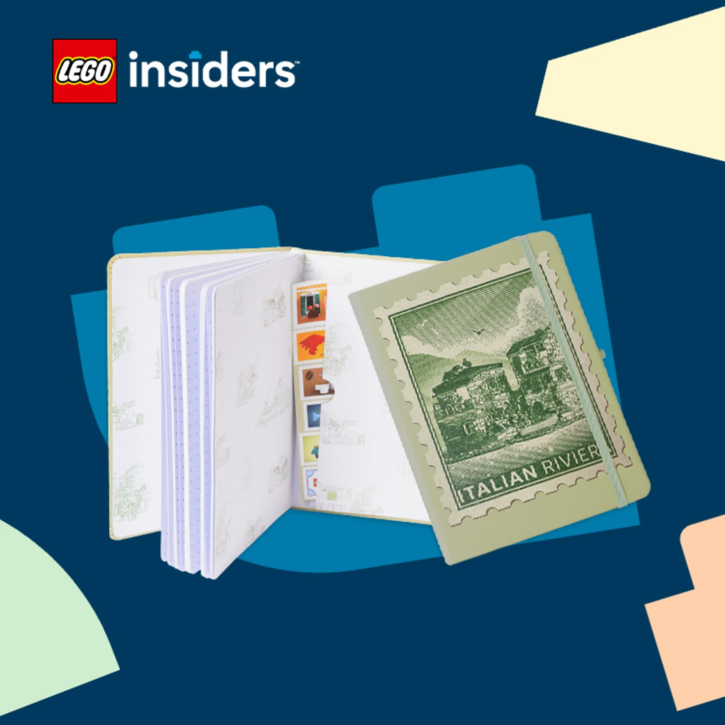 Jurnal LEGO cu schițe și imagini din Riviera Italiană.