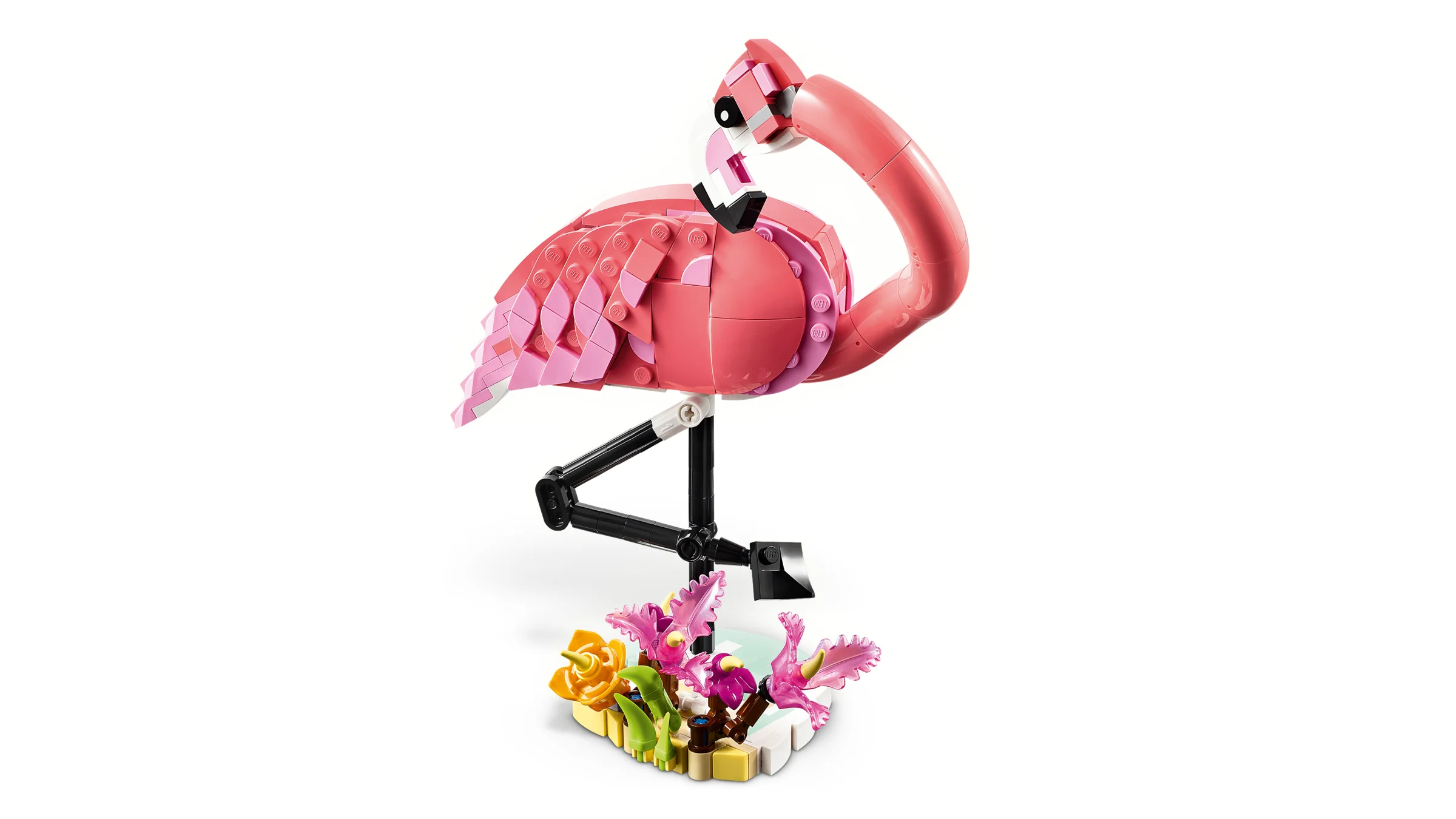 Un flamingo roz LEGO Creator 31170, elegant și viu colorat. O jucărie creativă pentru copii.