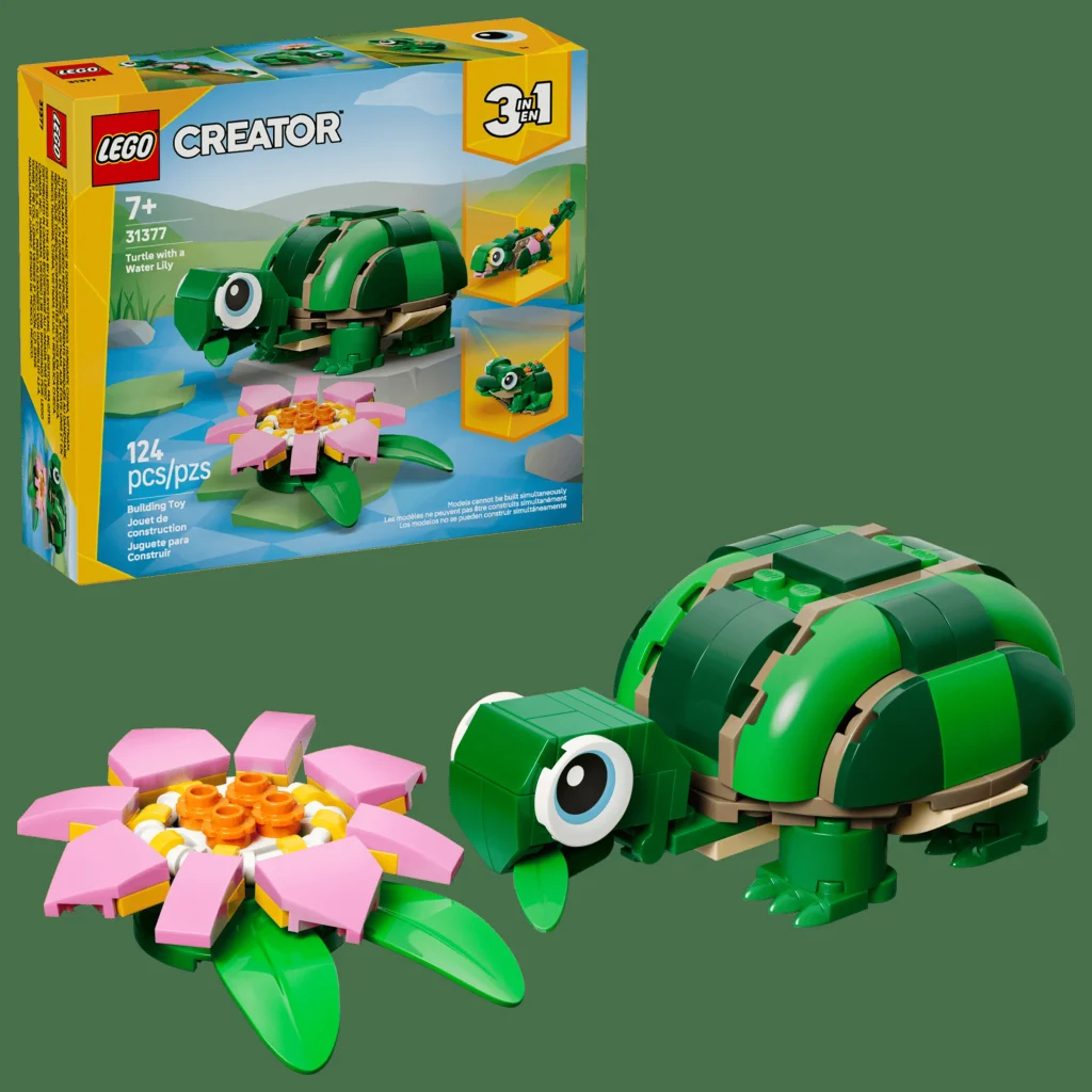 LEGO 31377 - LEGO Creator 31377 Țestoasa cu Nufăr: Trei Modele Naturale într-un Singur Set