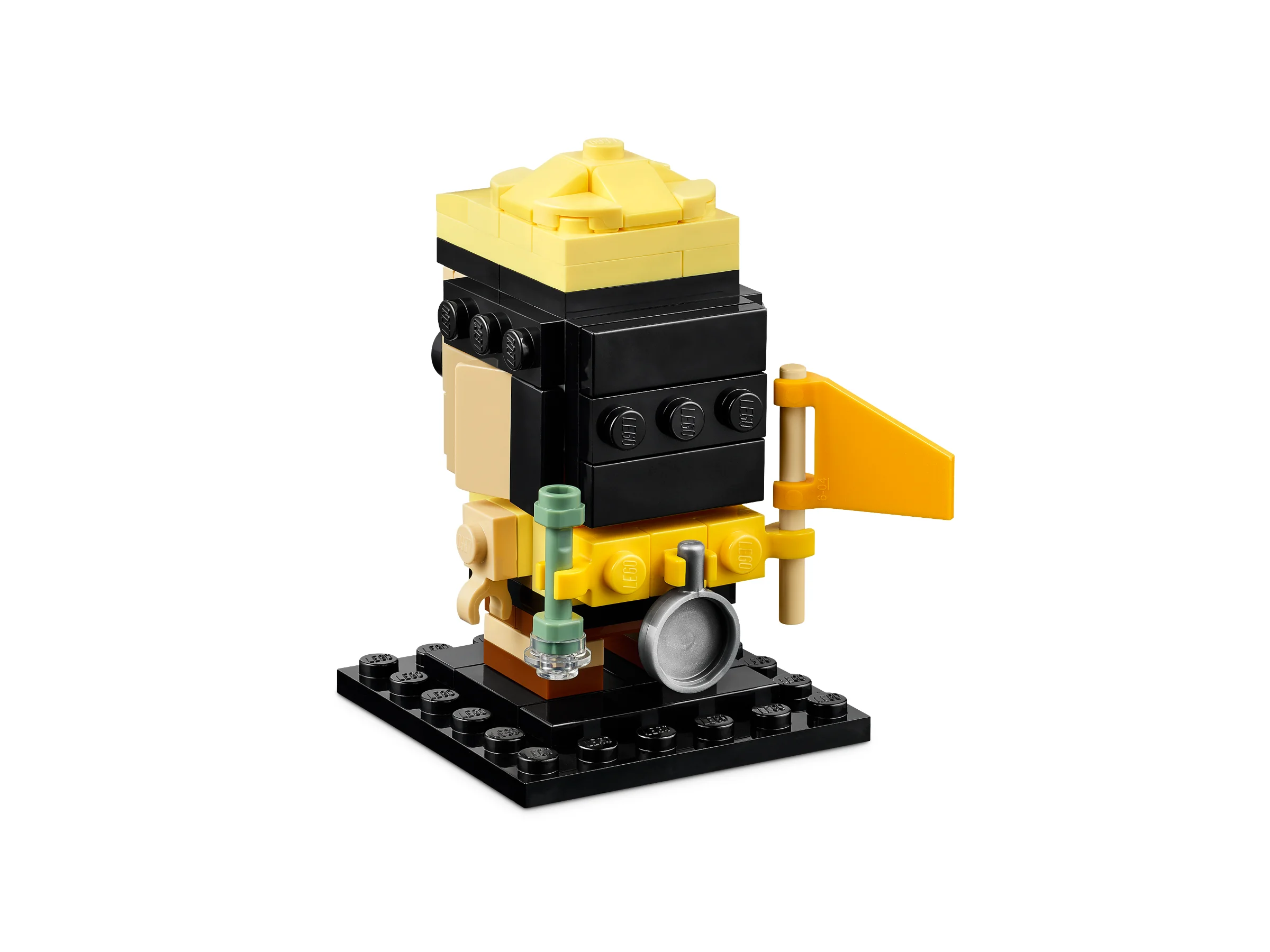 O figurină BrickHeadz LEGO cu Carl din Up, cu detalii amuzante și caracteristice.