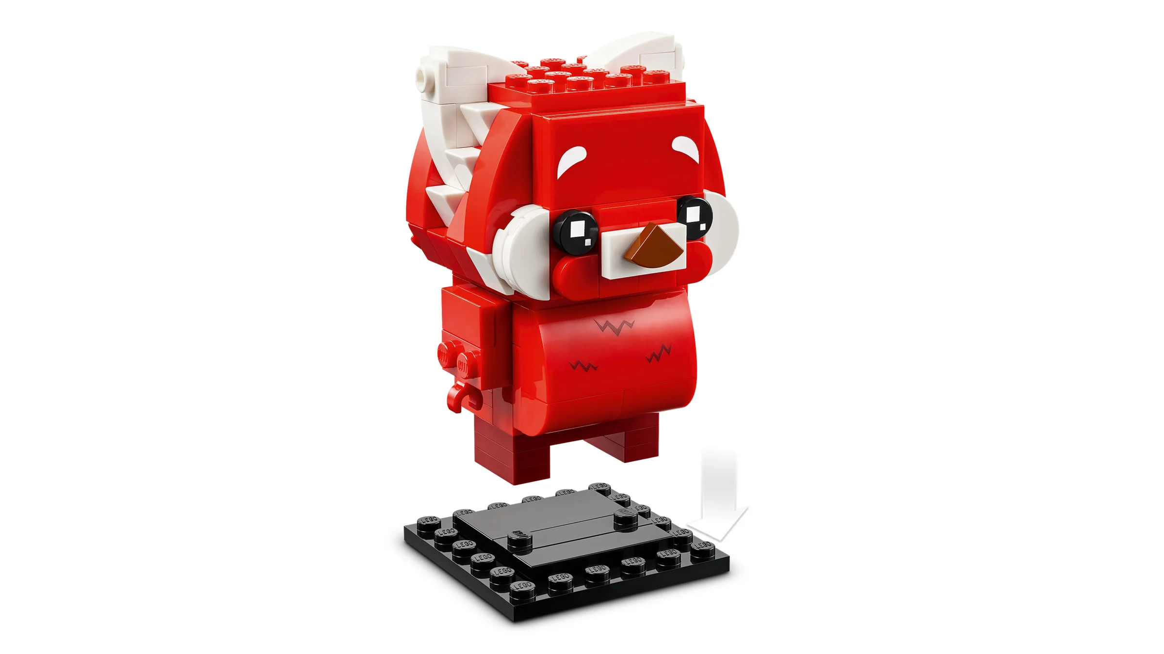 BrickHeadz Mei Panda Roșie. Model drăguț din cărămizi LEGO, cu detalii simpatice.