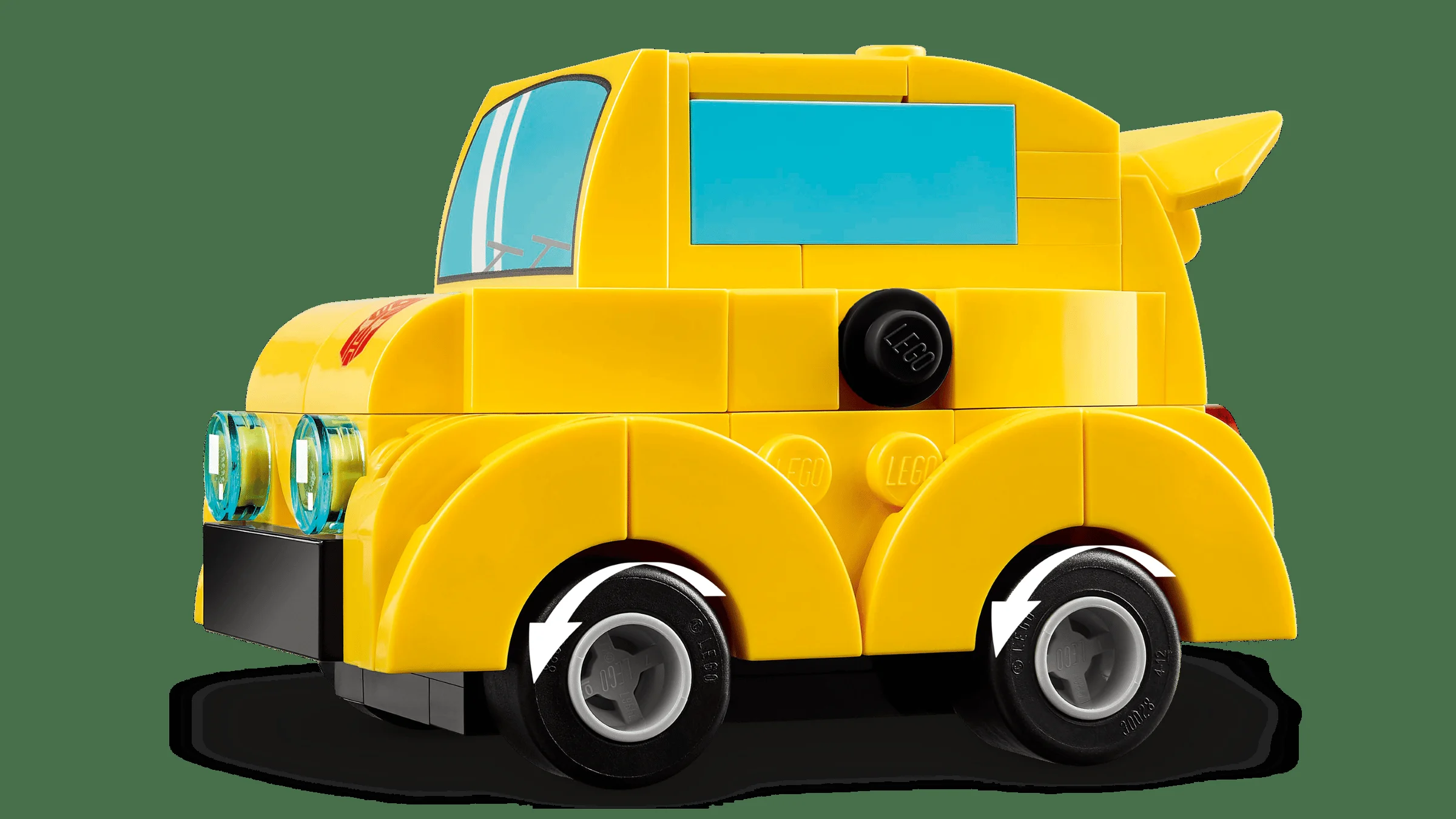 Imagine cu mașina Bumblebee din setul LEGO 40804, un model simpatic și detaliat.