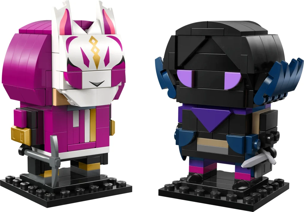 LEGO 40884 - Recenzie LEGO 40884 Drift & Raven: Duelul Fortnite în stil BrickHeadz