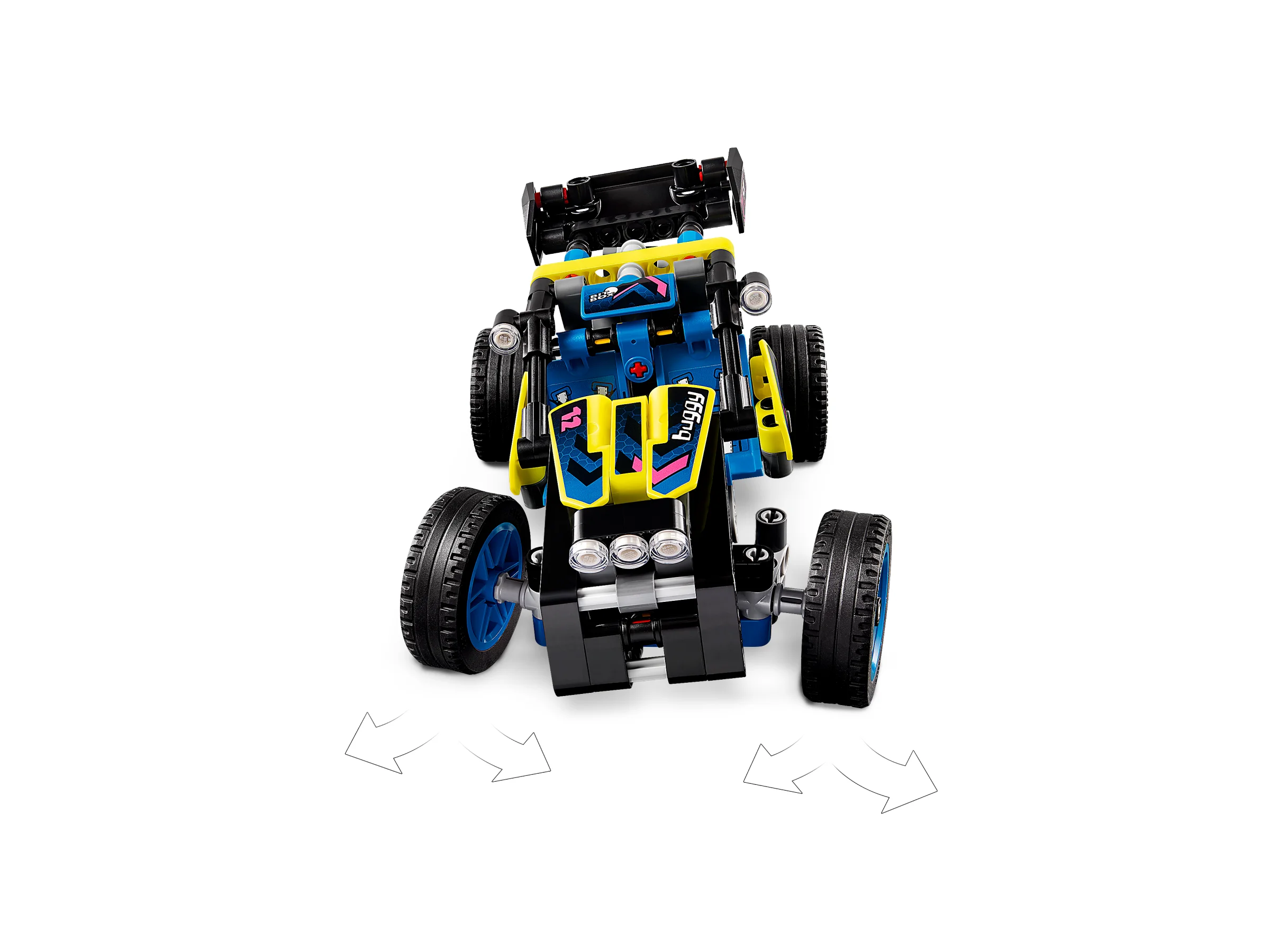 Buggy-ul de curse Off-Road 42164, cu design colorat și funcții tehnice. Model detaliat.