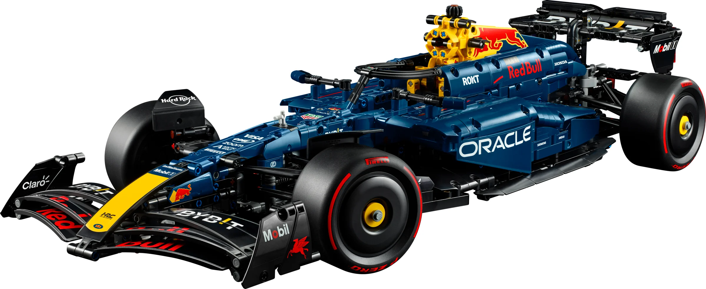 Imagine detaliată a modelului LEGO Technic Oracle Red Bull Racing RB20.