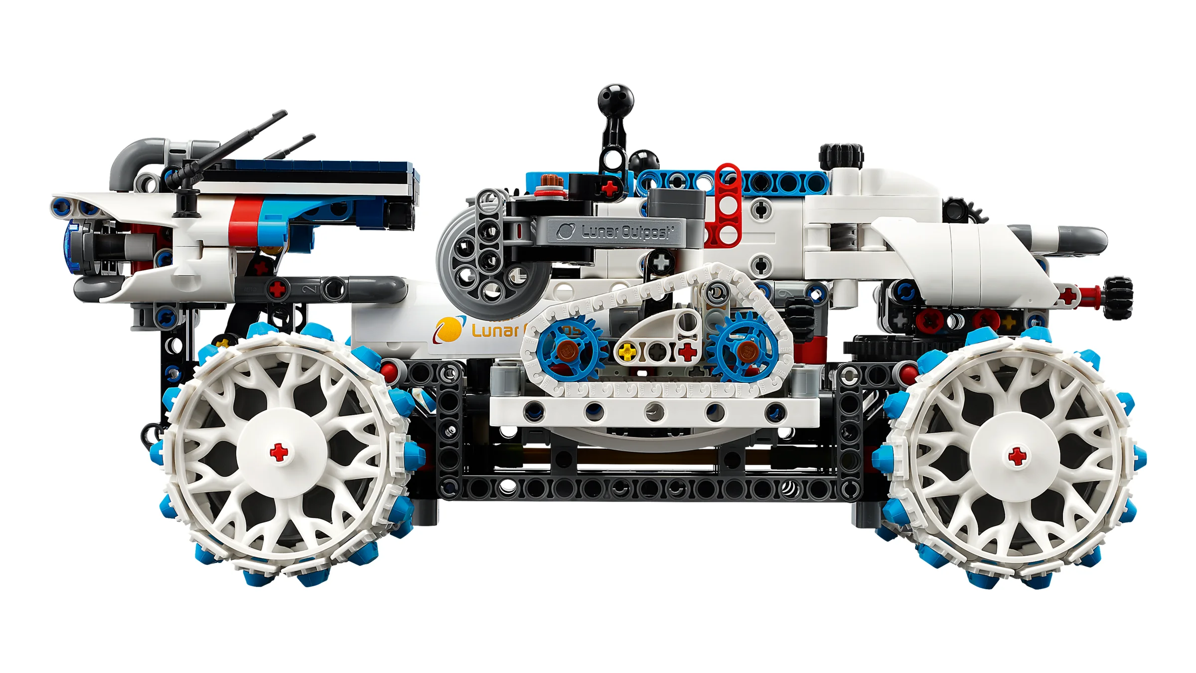 Rover lunar complex, cu detaliile tehnice vizibile. Un model robust și detaliat, ideal pentru explorare.