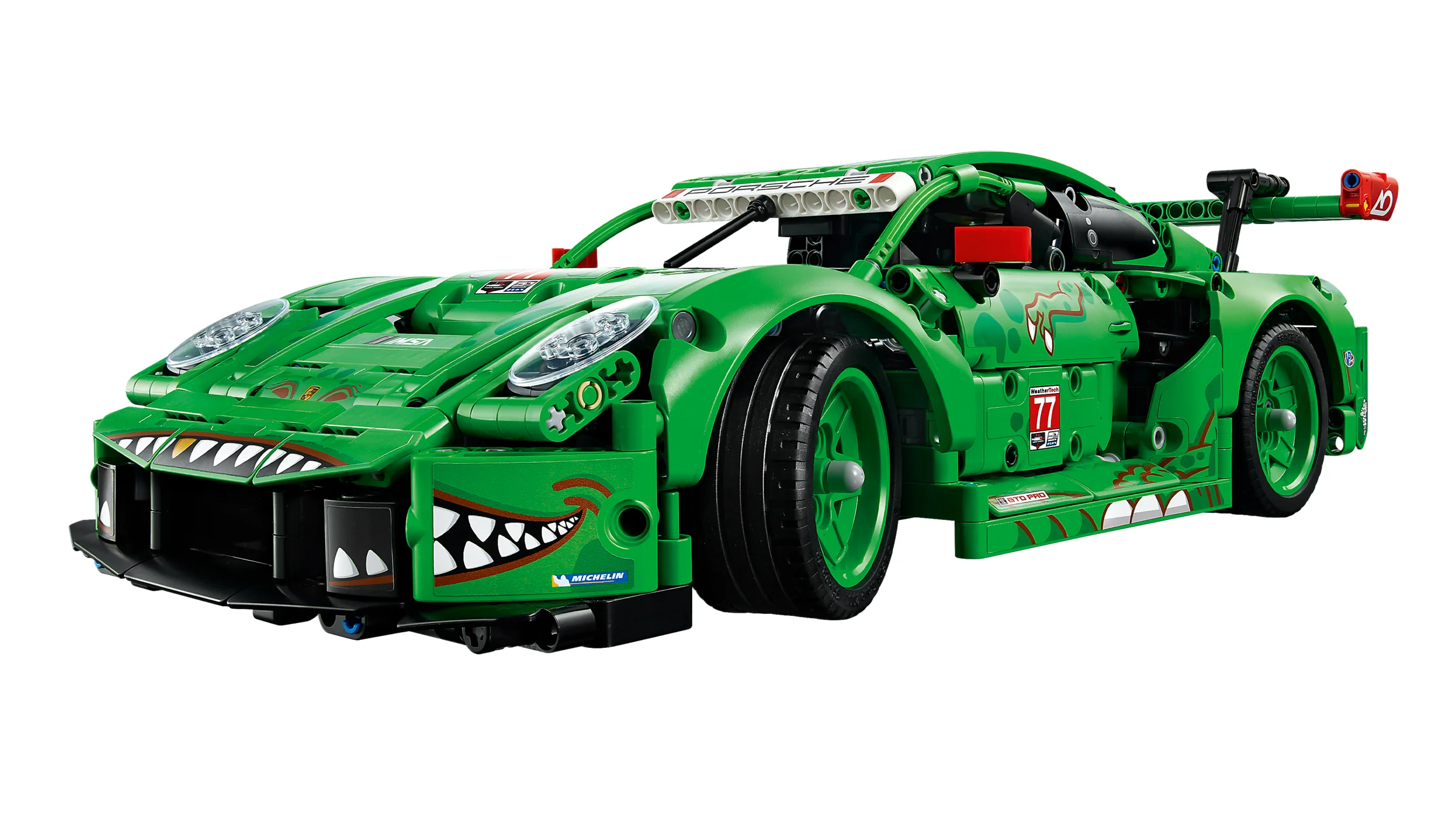 Porsche 911 GT3 R Rexy AO Racing, verde și detaliat, cu design distinctiv.