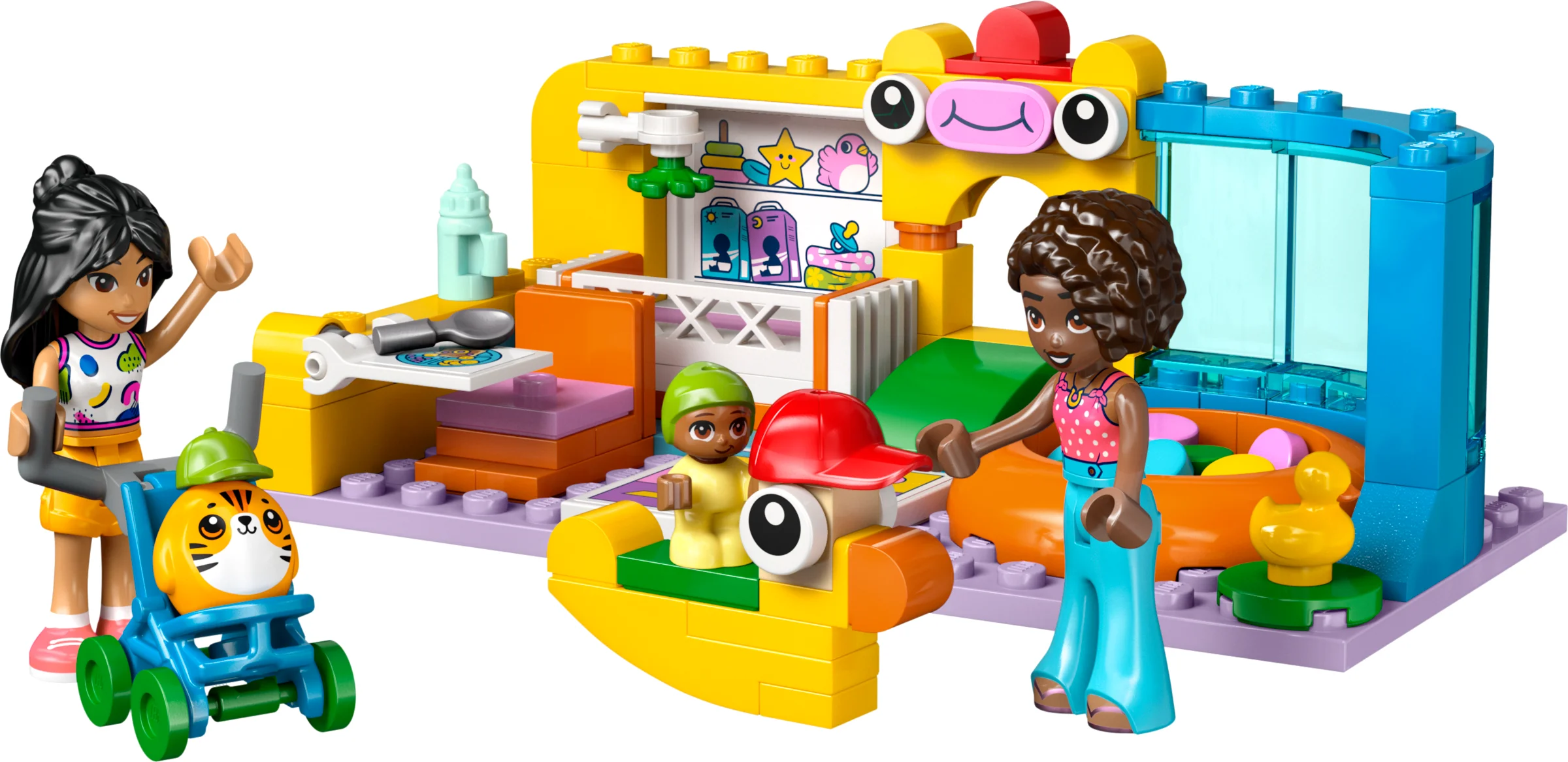 Imagine cu setul LEGO Friends 42645: Camera de joacă a surorii mai mici a Aliei.