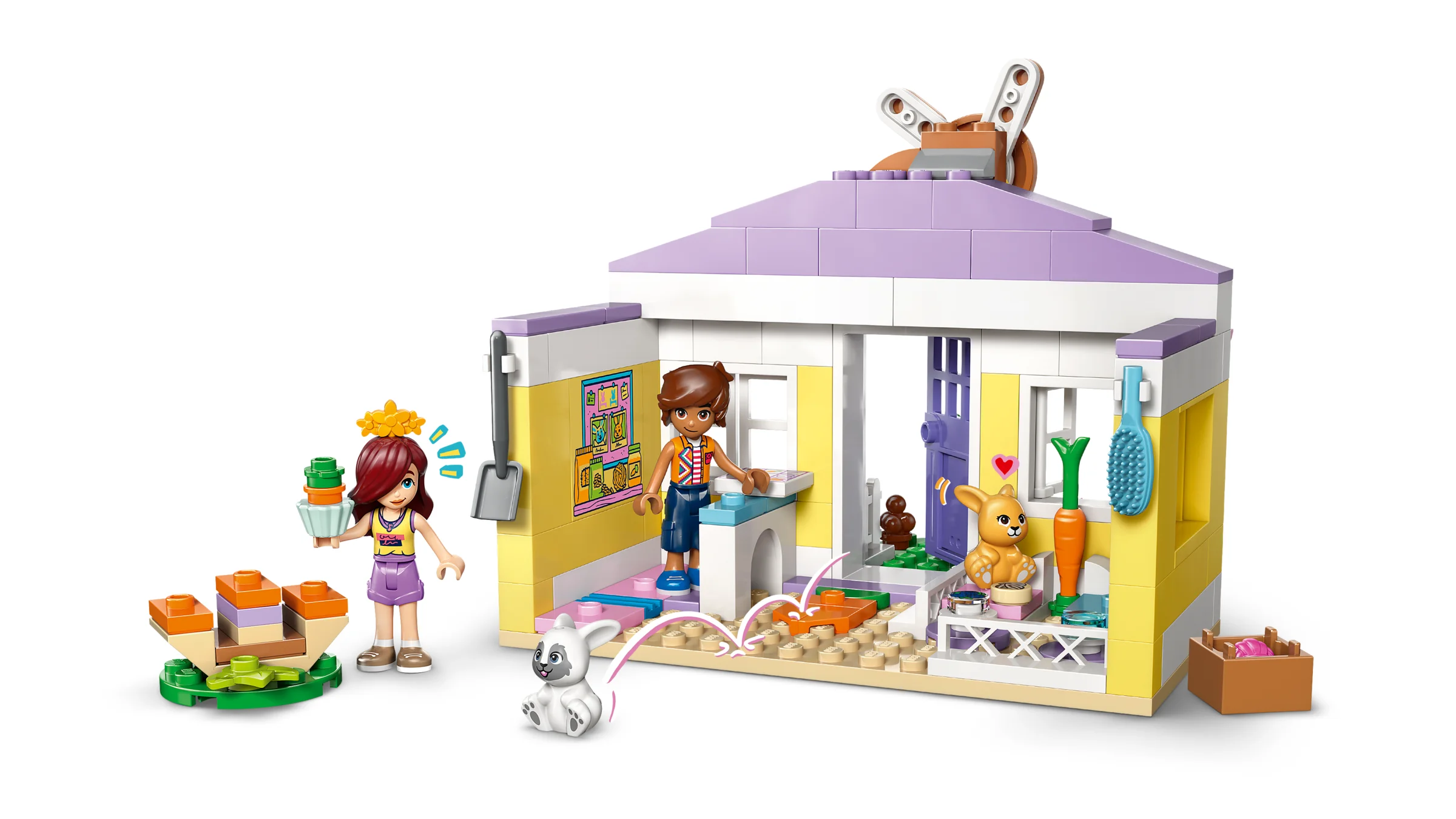 Imagine cu hotelul pentru iepurași din Heartlake City, un set LEGO Friends colorat și detaliat.