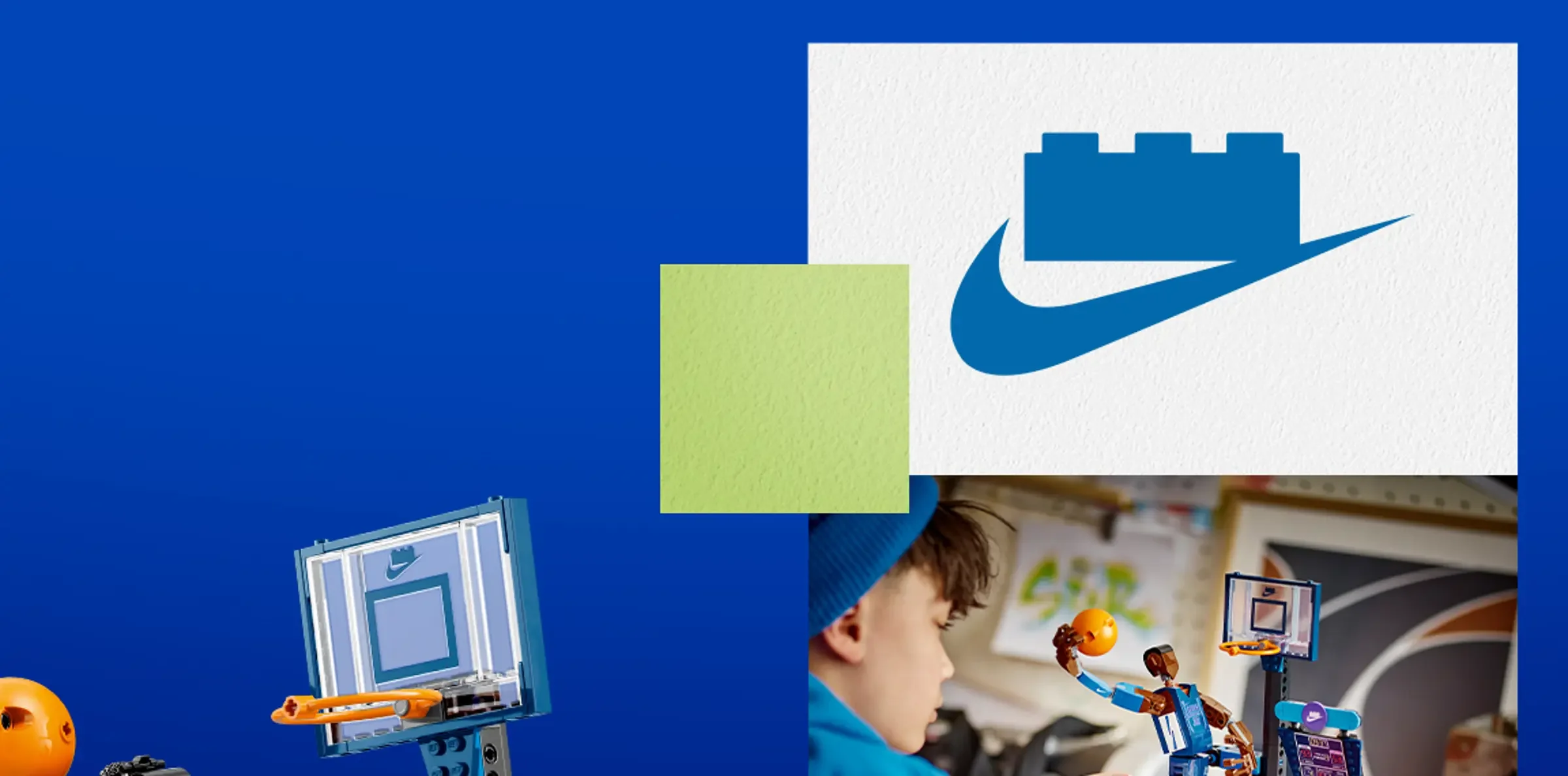 Imagine de produs cu setul Nike Slam Dunk. Vedere parțială, include logo-ul Nike stilizat.