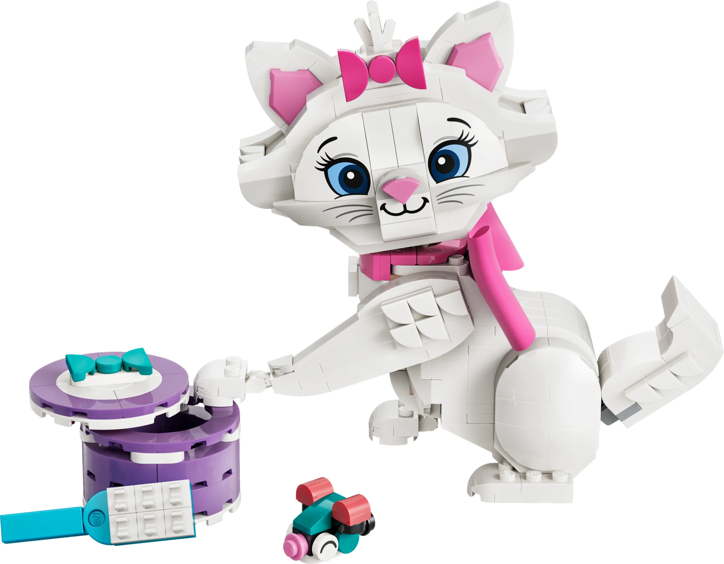 Marie adorabilă din cărămizi LEGO, cu cutie de bijuterii și pat.
