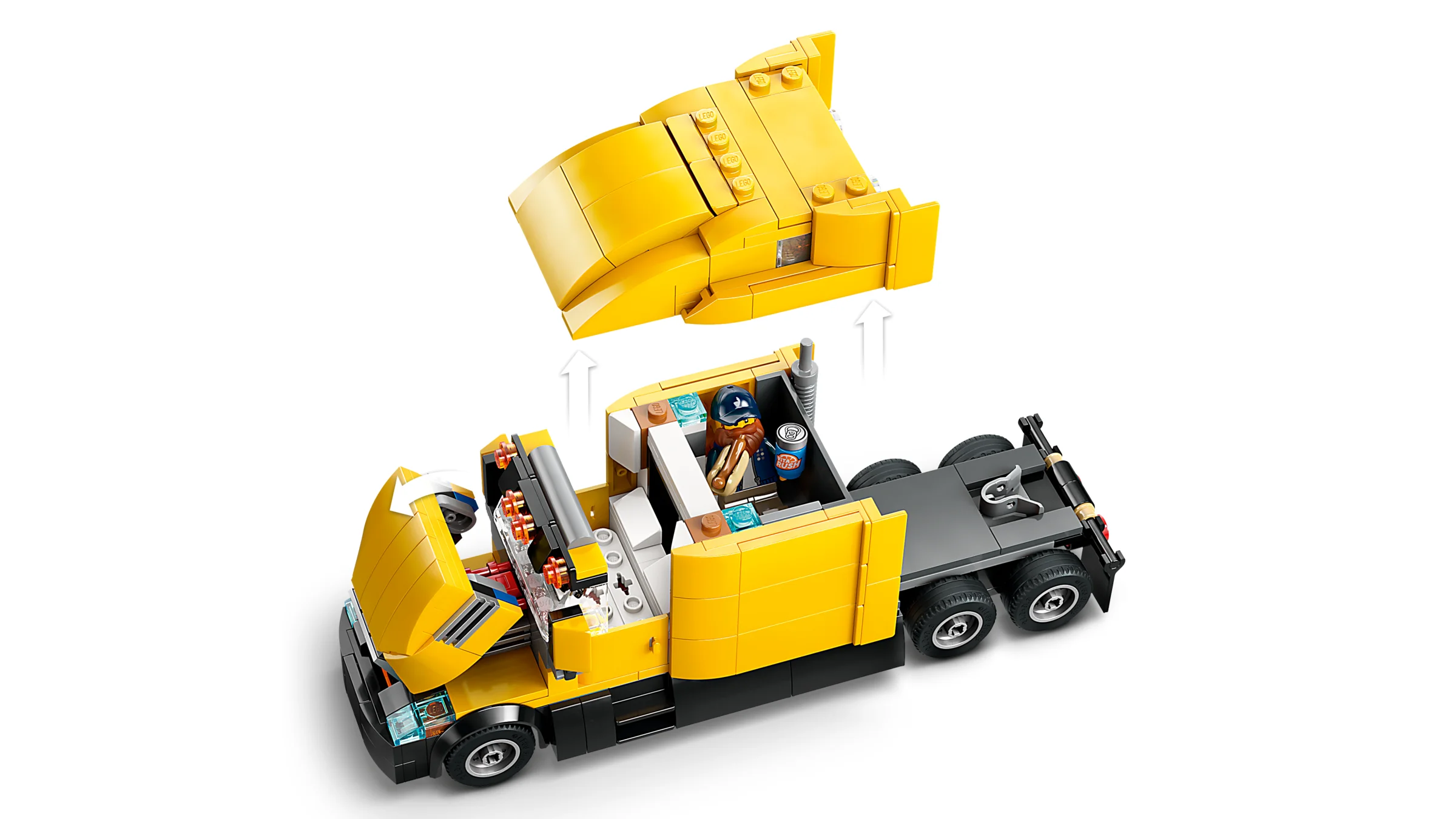 Camion de livrare LEGO City cu cabină detașabilă și detali interior. Distracție garantată!