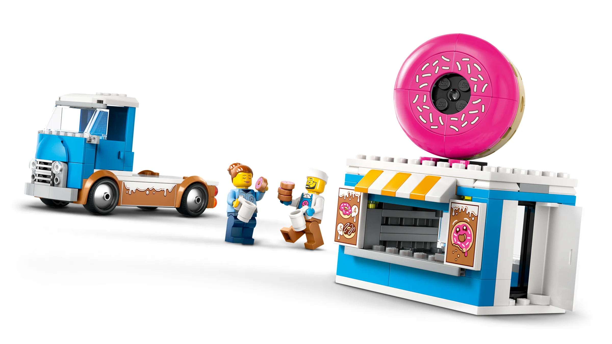 Camionul de gogoși LEGO City 60452 și minifigurinele. O scenă delicioasă!