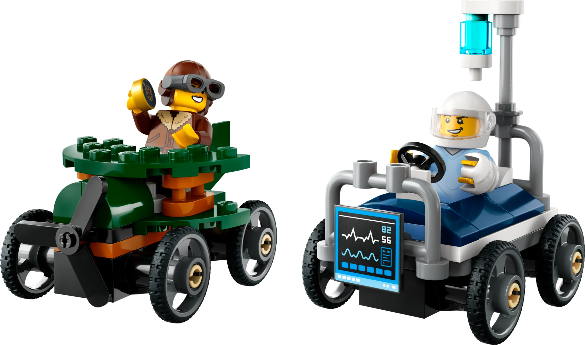 LEGO 60459 - LEGO 60459 Pachet Mașini de Curse Avion vs. Pat de Spital: O cursă neconvențională în LEGO City