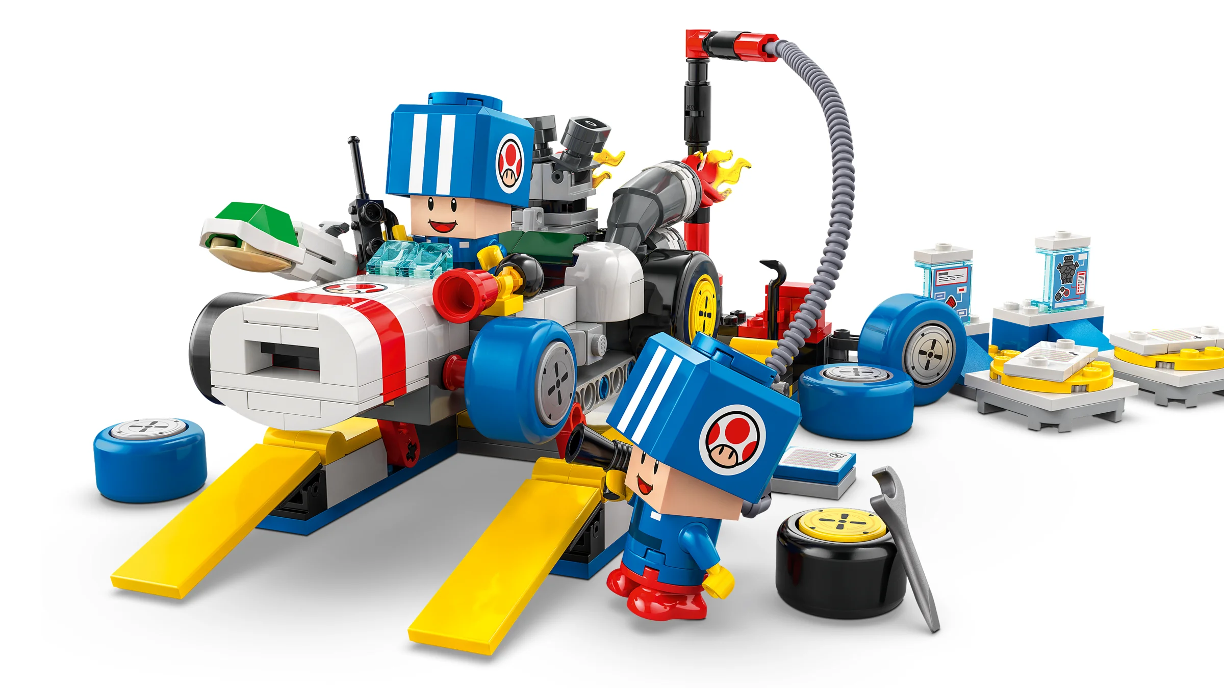 Imagine cu setul LEGO 72035 Garajul lui Toad. Detalii și minifigurine.