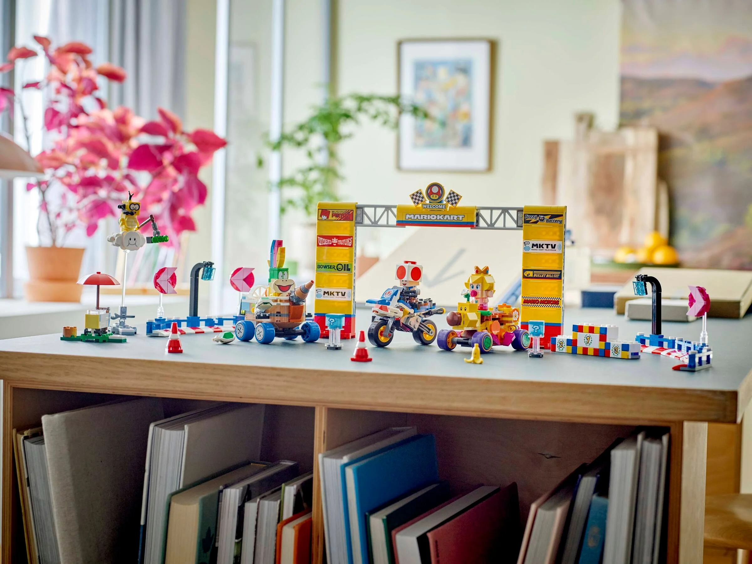 Setul LEGO 72036 prezintă o cursă Grand Prix cu Baby Peach și alte figurine.