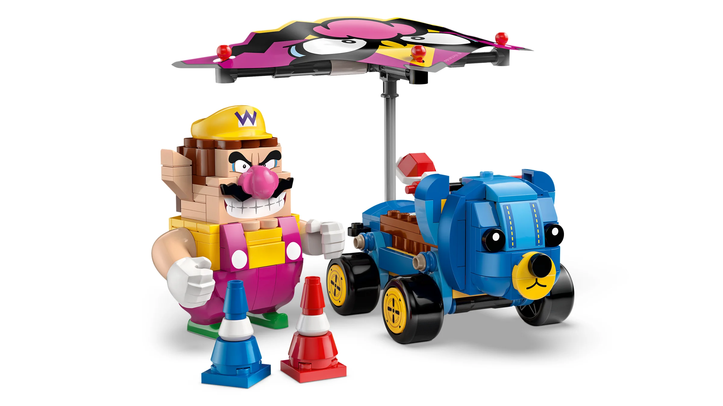 Imagine cu setul LEGO 72038, cu Wario, King Boo și detaliile setului. Un set distractiv!