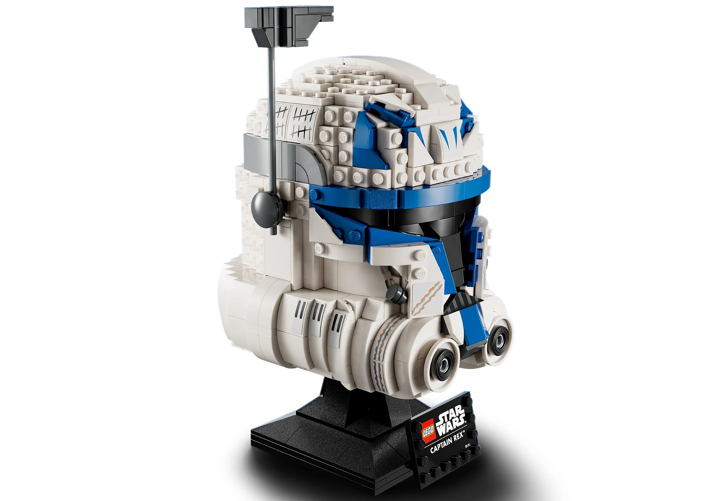 Casca Captain Rex LEGO Star Wars, detaliată și autentică. Ideală pentru fani și colecționari.