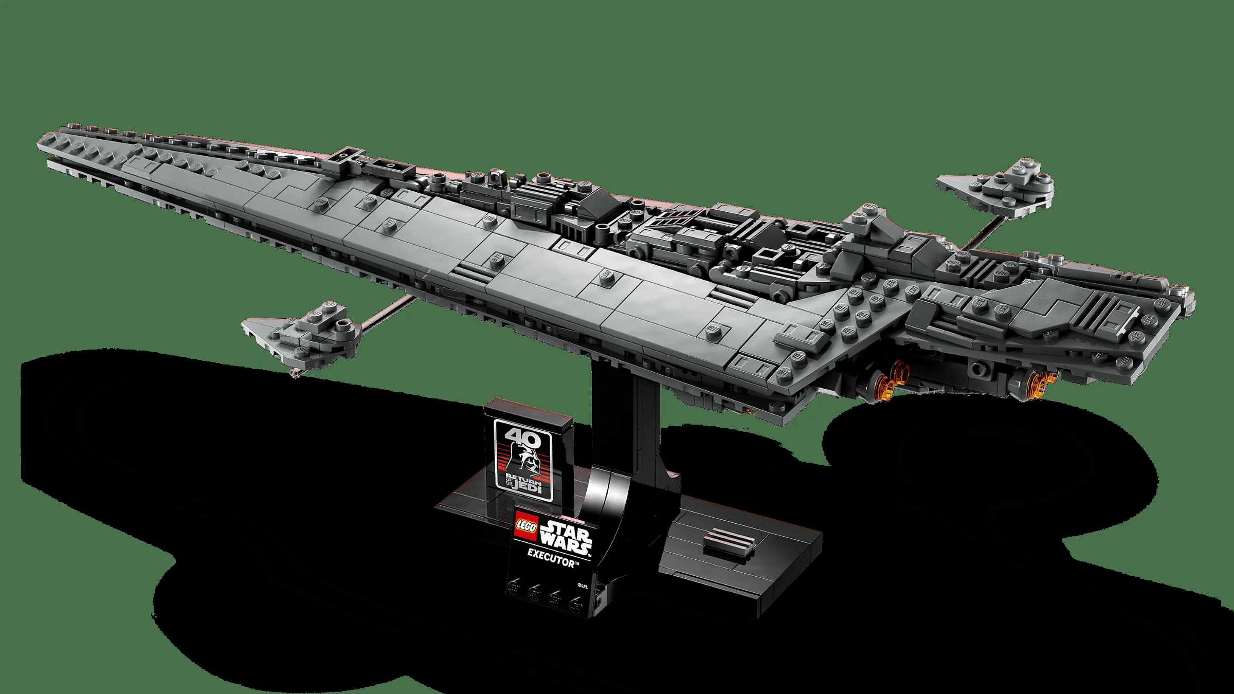 Imagine cu modelul LEGO Executor Super Star Destroyer, o navă impunătoare și detaliată.