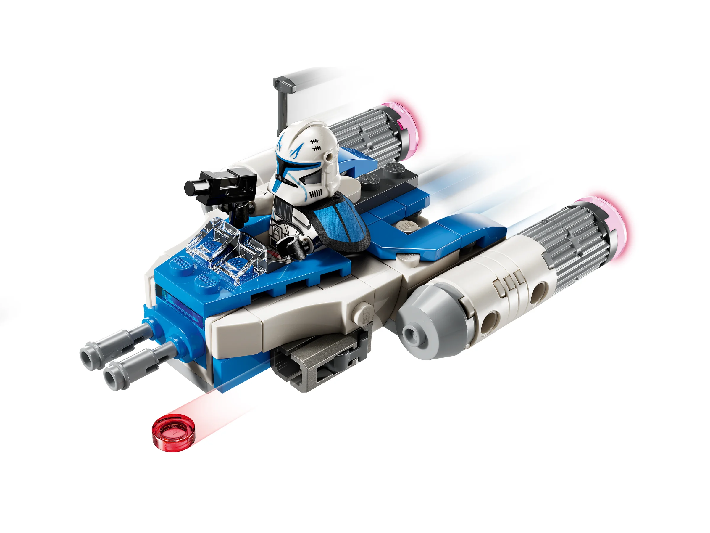 Y-wing Microfighter LEGO Star Wars cu minifigurina căpitanului Rex, o construcție rapidă și distractivă.