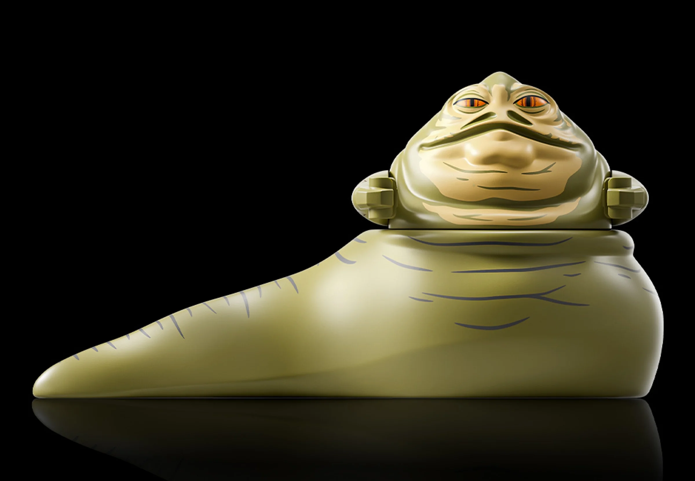 Imagine detaliată cu Jabba the Hutt, parte din setul LEGO 75397. Figurina e pe fundal negru.