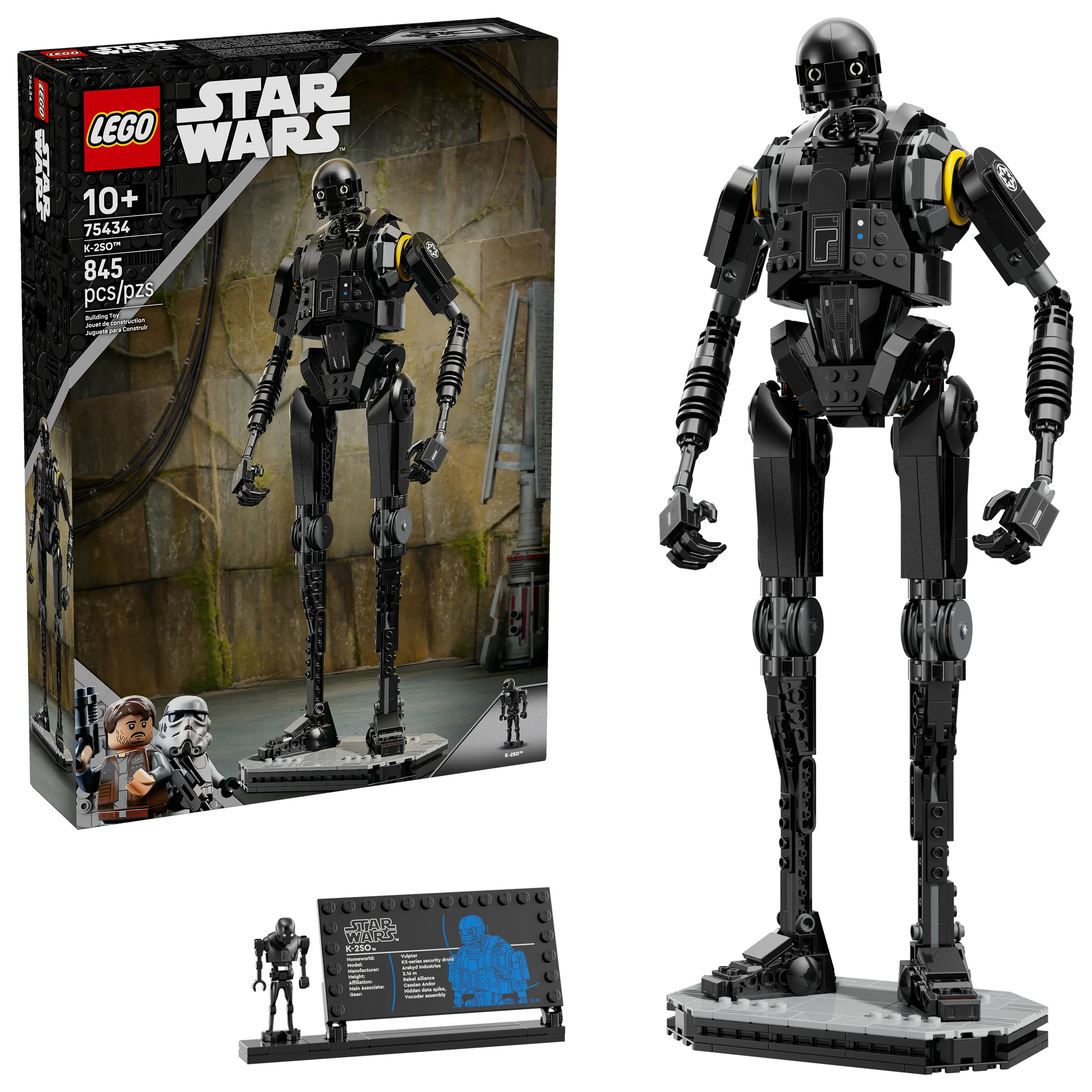 Imagine cu produsul LEGO Star Wars 75434 K-2SO. Model detaliat și cutie, ideală pentru prezentare.