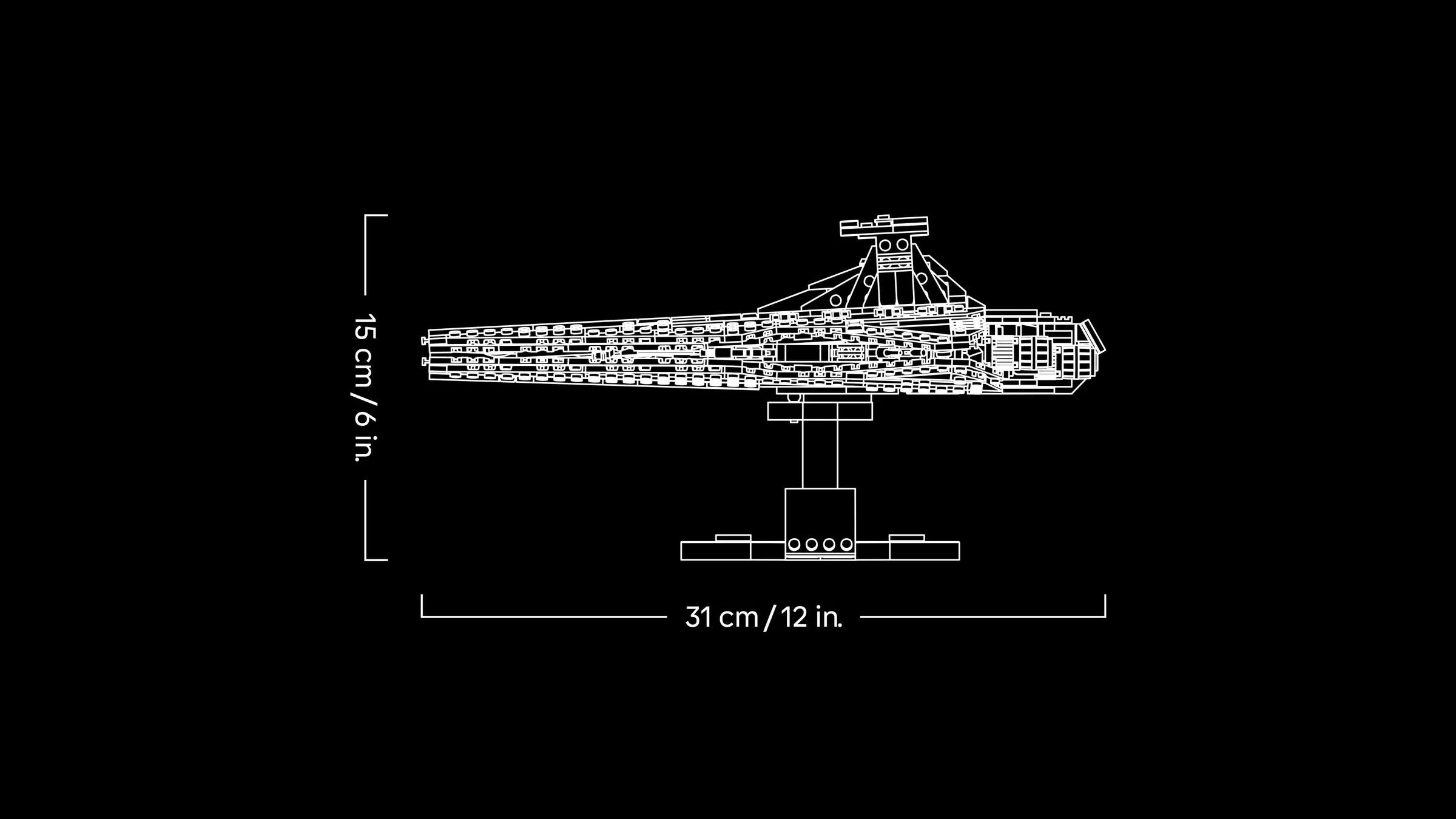 Dimensiunile modelului Venator: 15cm înălțime și 31cm lungime.