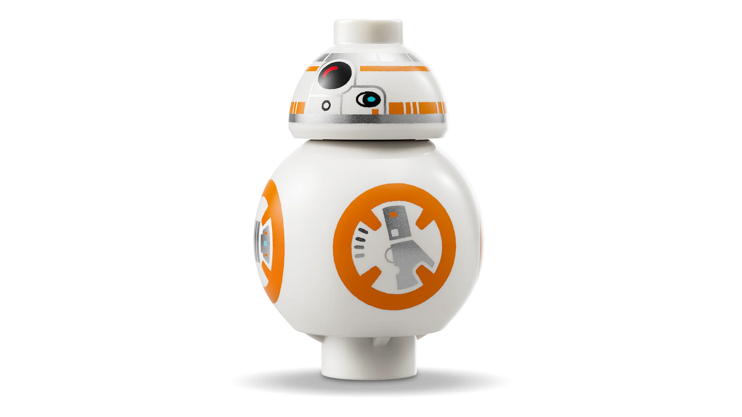 O imagine clară a lui BB-8 construit din LEGO, un droid adorabil din Star Wars.