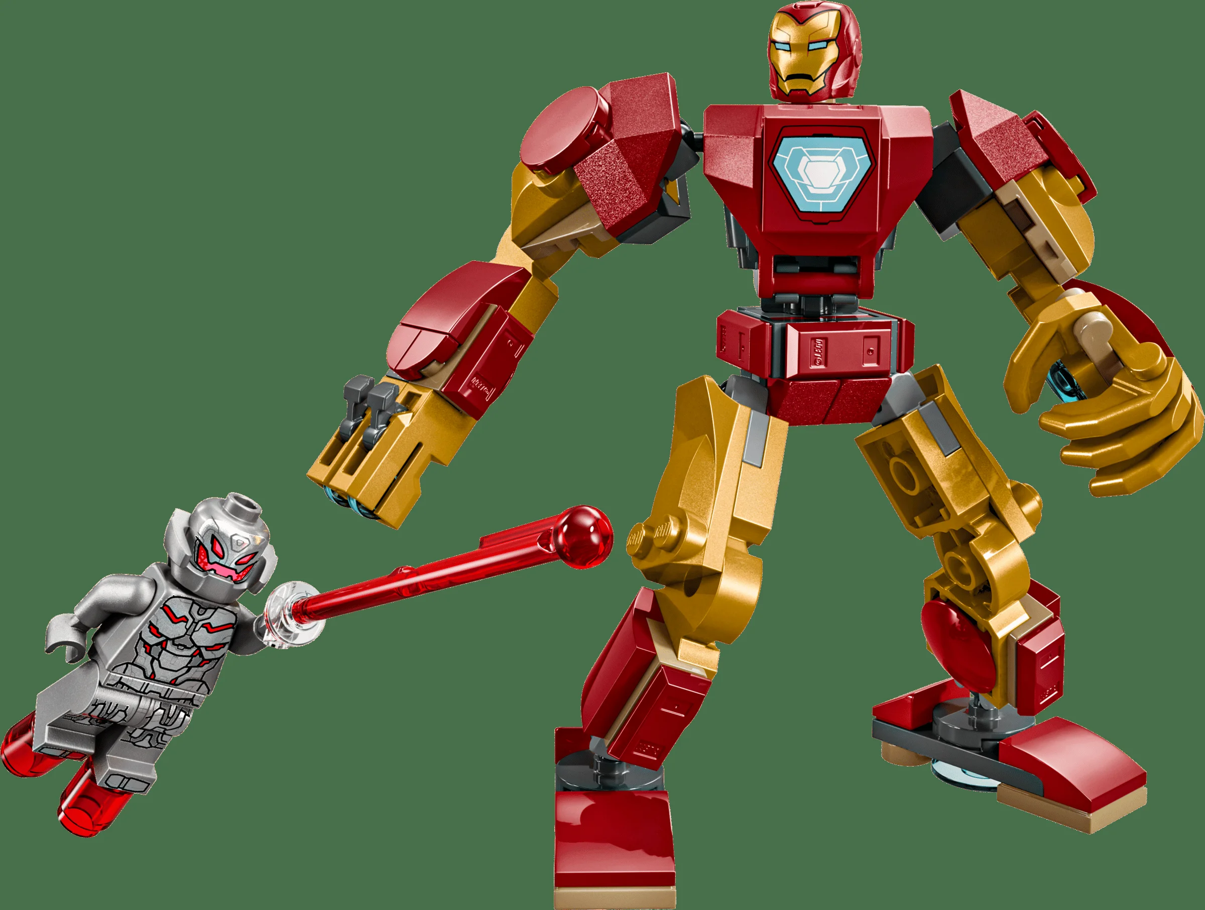Imagine cu Iron Man Mech și Ultron, prezentând setul LEGO 76307.