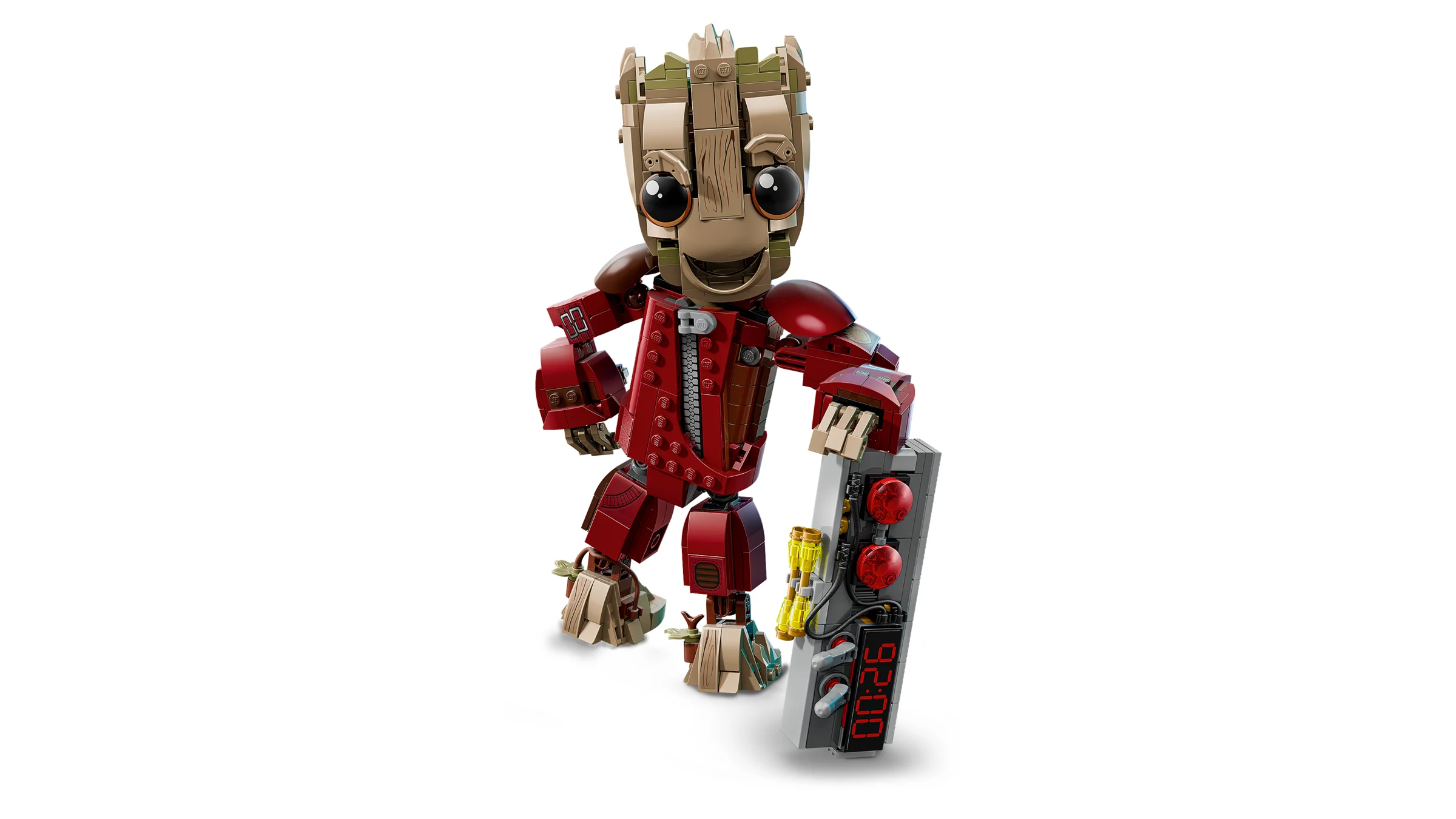 Imagine cu setul LEGO 76341, Ravager Jumpsuit Groot. Vedere completă a modelului construit.