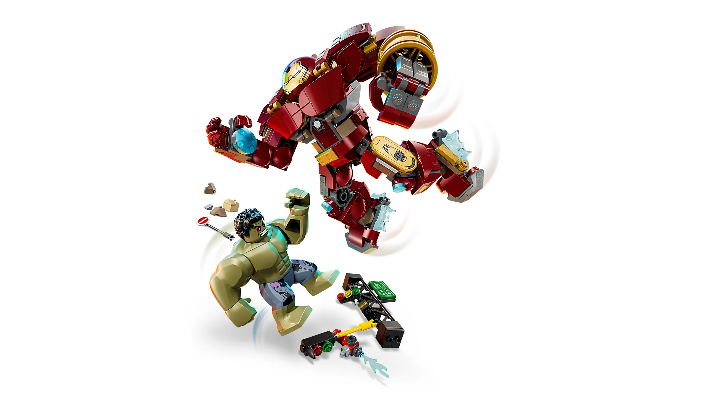 Hulkbuster și Hulk într-o luptă epică LEGO. Setul 76343.