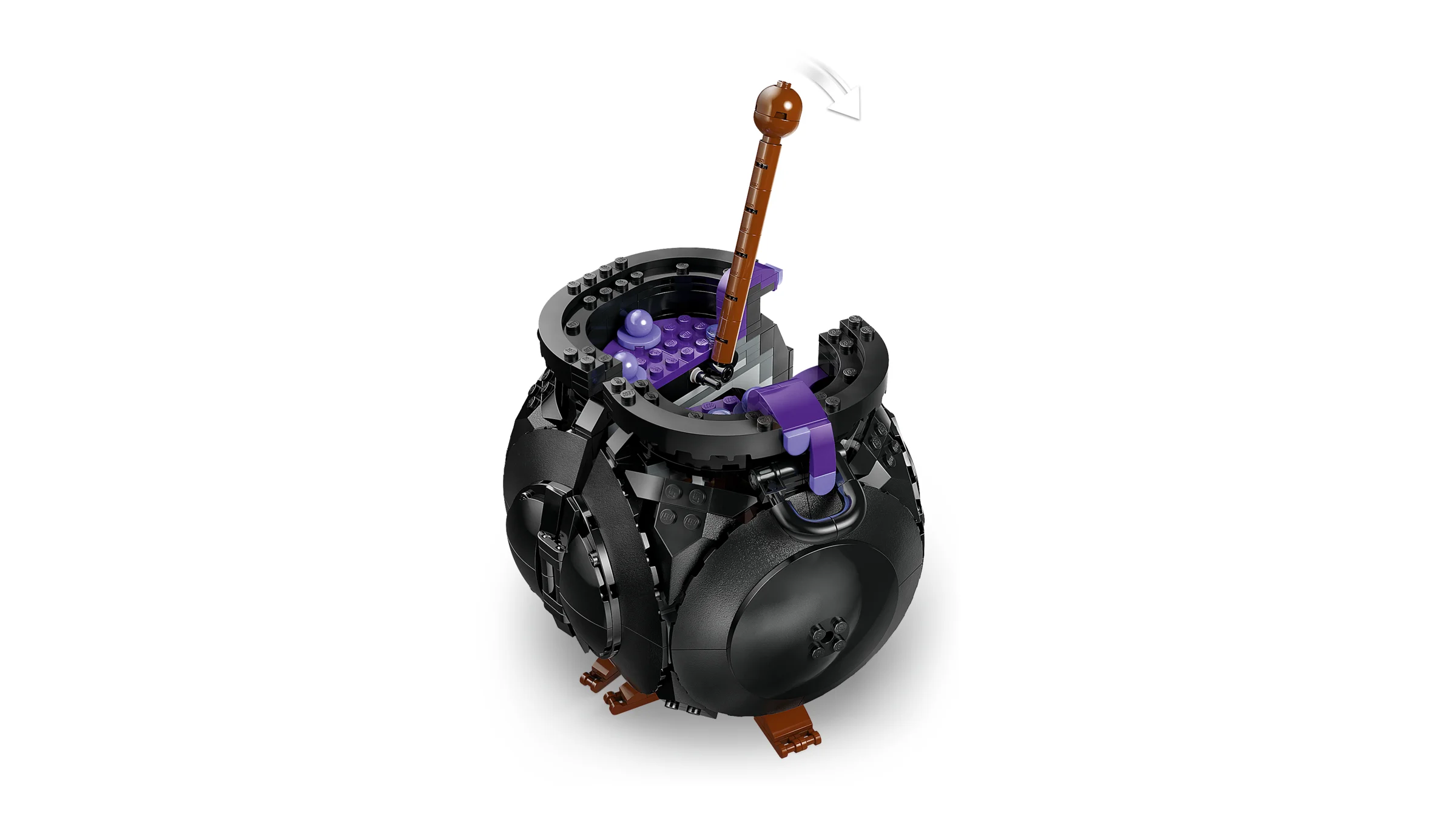 Cazanul LEGO Harry Potter prezintă detalii și un amestecător mobil.
