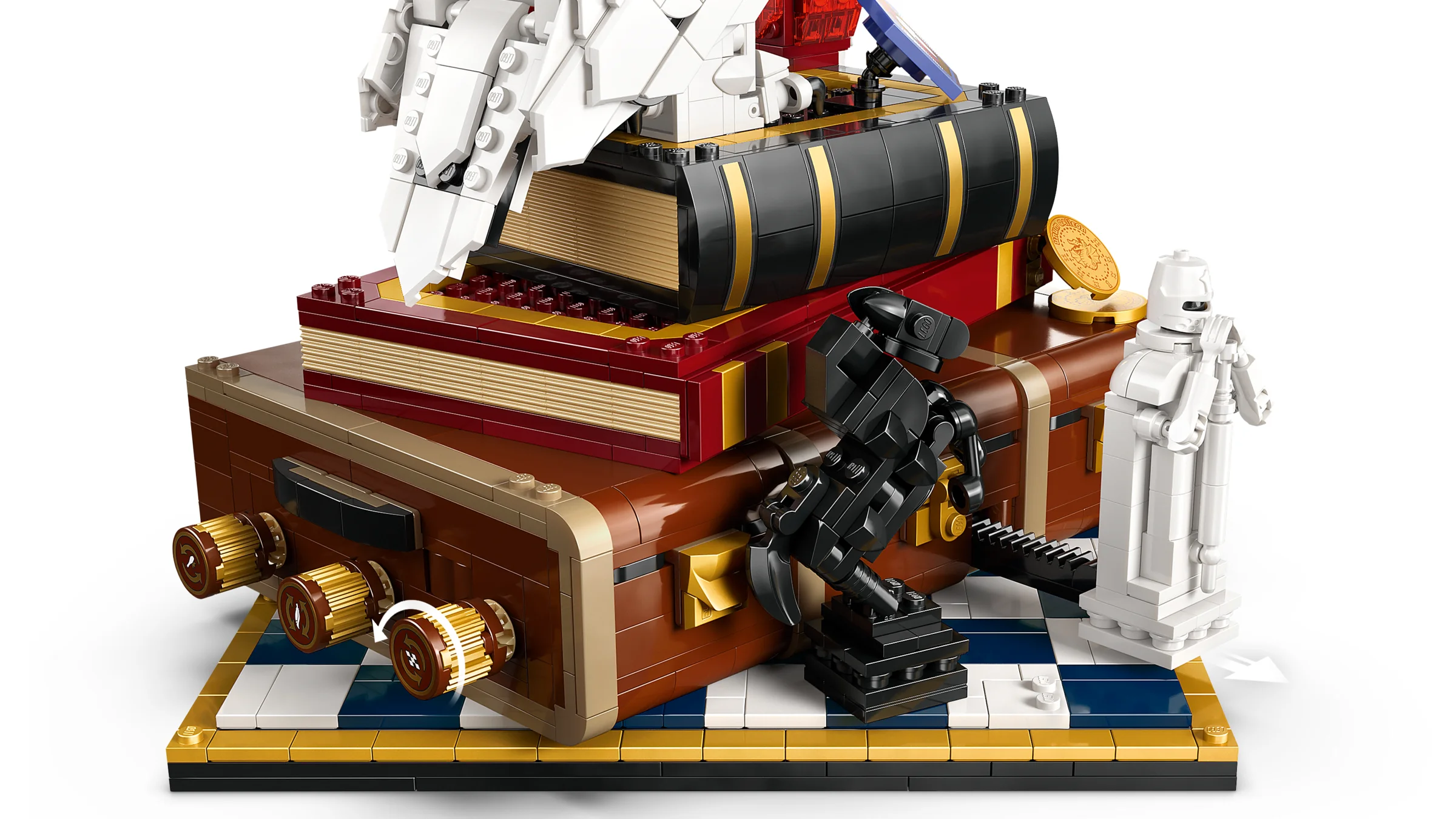 O imagine detaliată a setului LEGO Piatra Filozofală, o compoziție complexă și colecționabilă.
