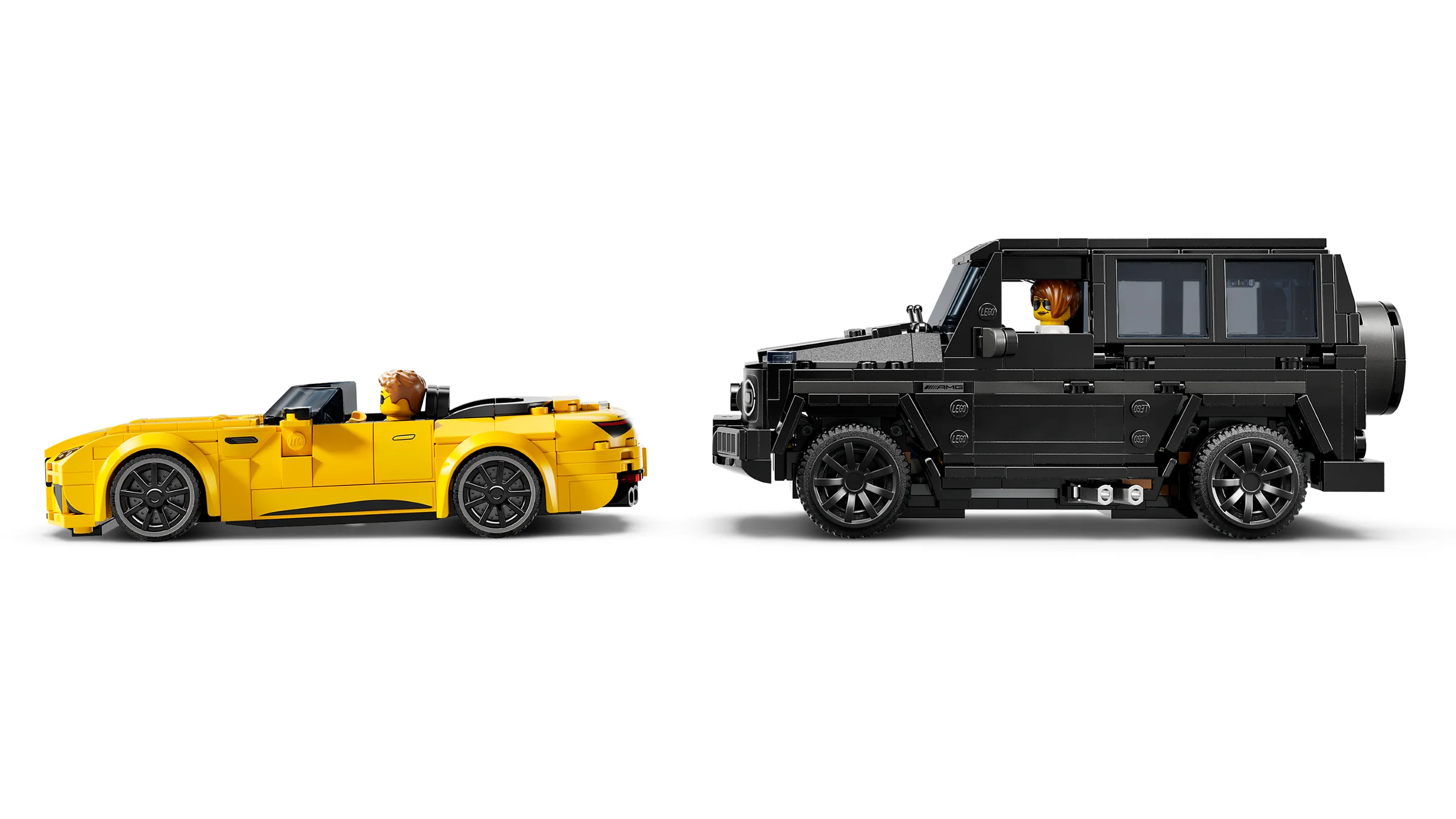 Setul LEGO Speed Champions 76924 prezintă modelele Mercedes-AMG G 63 și SL 63.