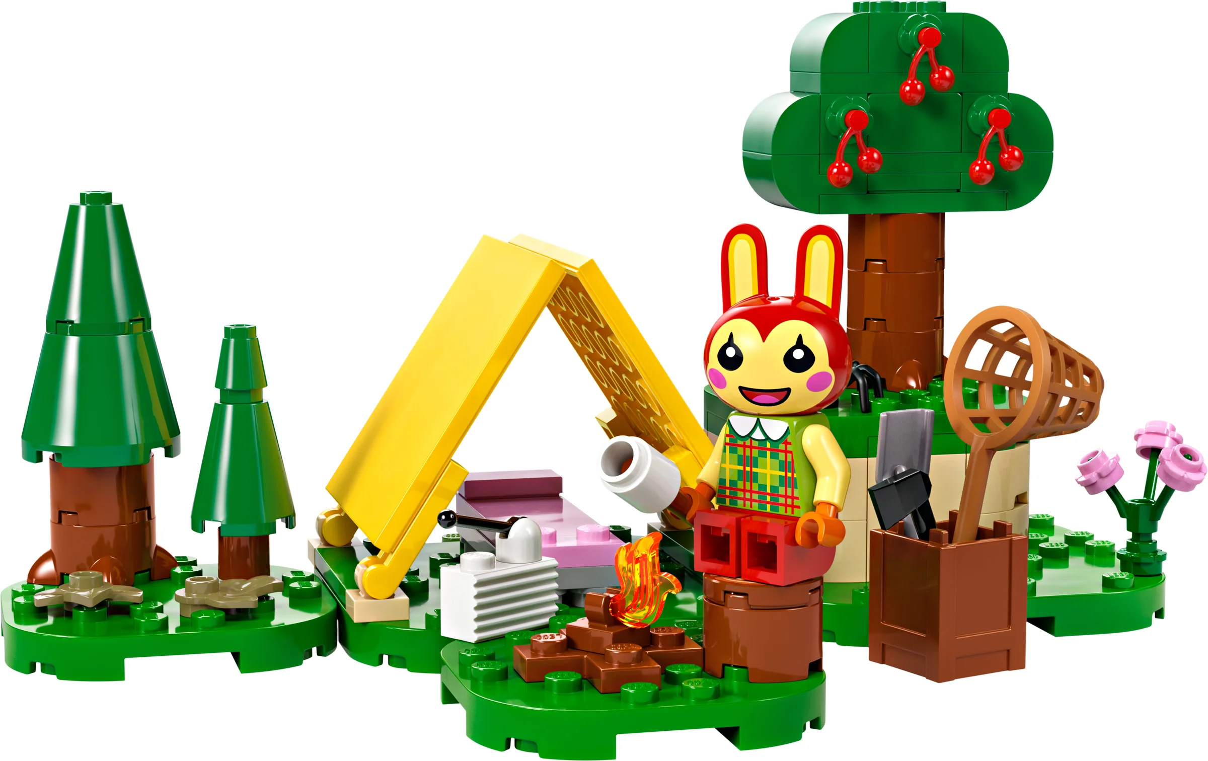 Bunnie la camping! O imagine viu colorată cu setul LEGO Animal Crossing 77047.
