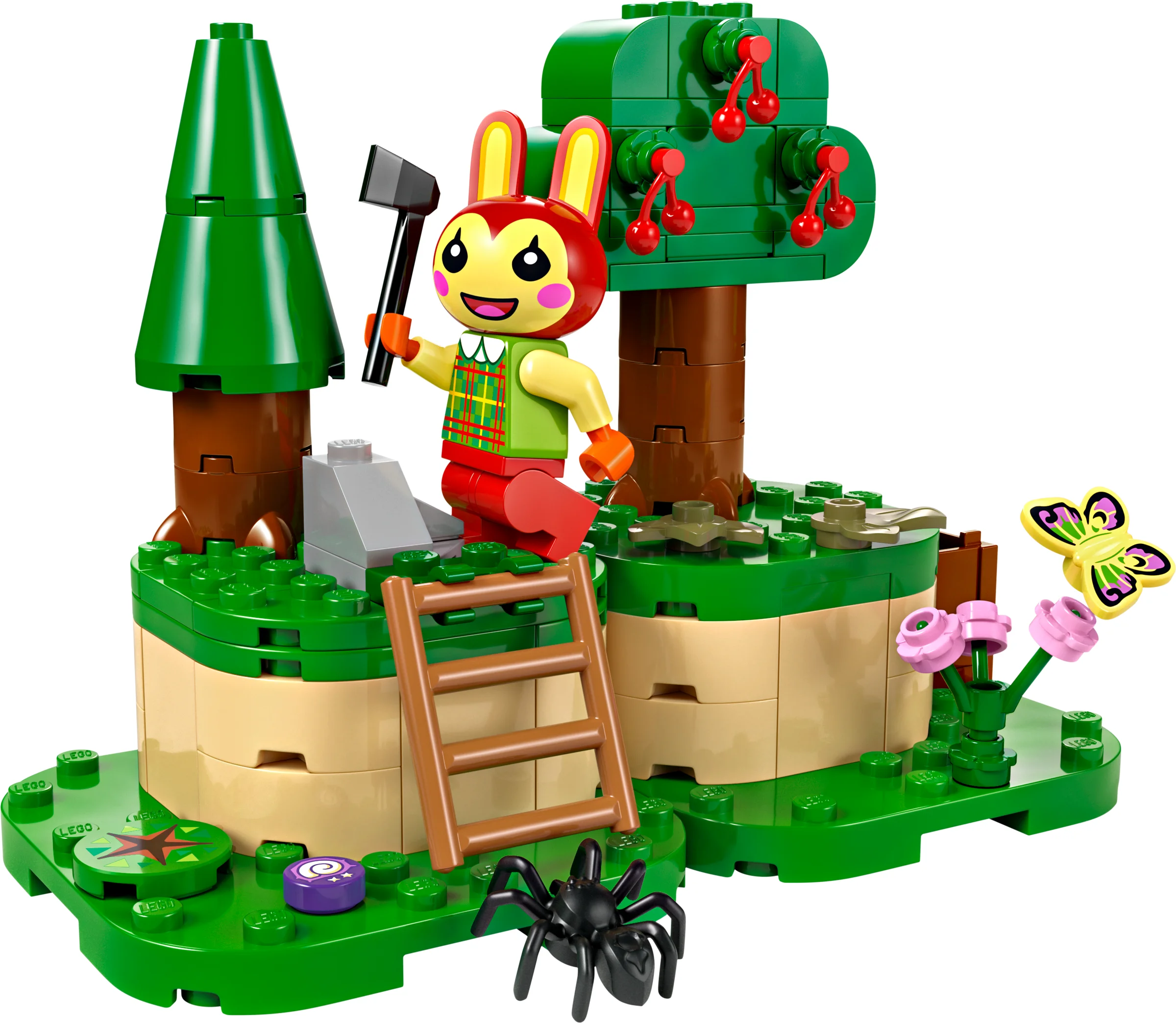 Bunnie, personajul Animal Crossing, explorând natura și interacționând cu mediul înconjurător.