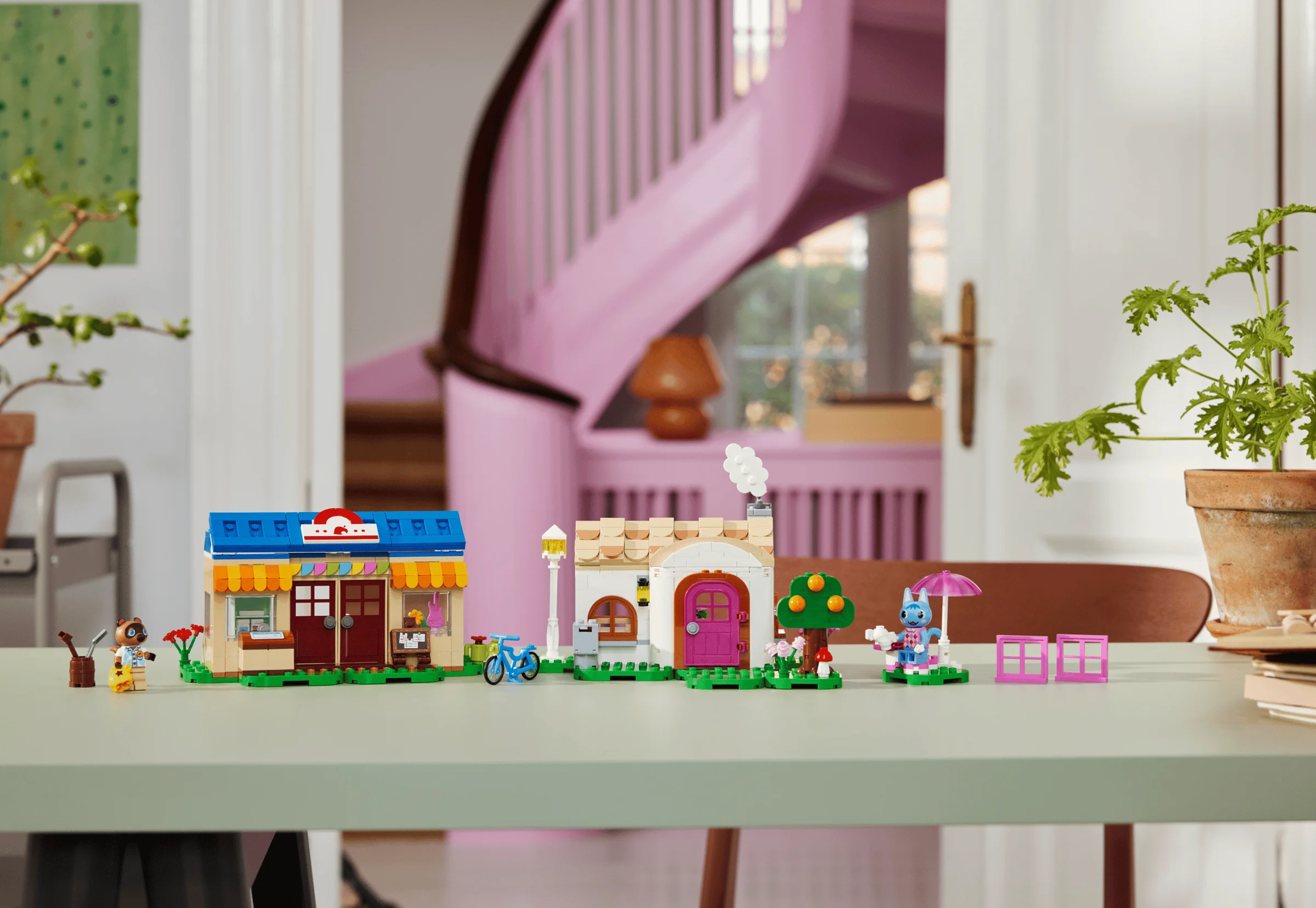 Set LEGO 77050, cu Nook's Cranny și casa lui Rosie, într-o prezentare atractivă.