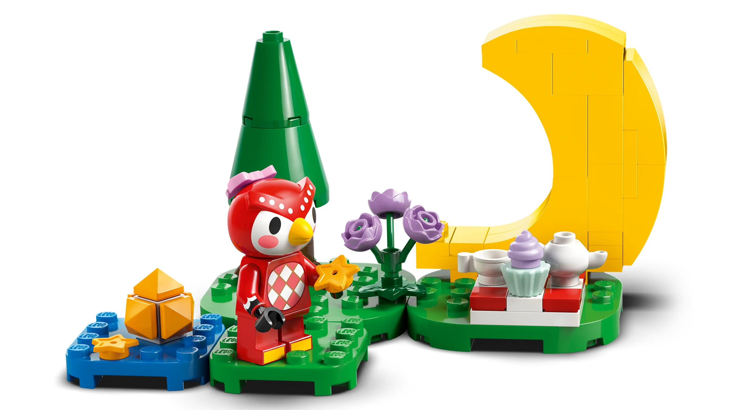 Celeste admiră stelele. Set LEGO Animal Crossing 77053 prezintă o scenă nocturnă simpatică.