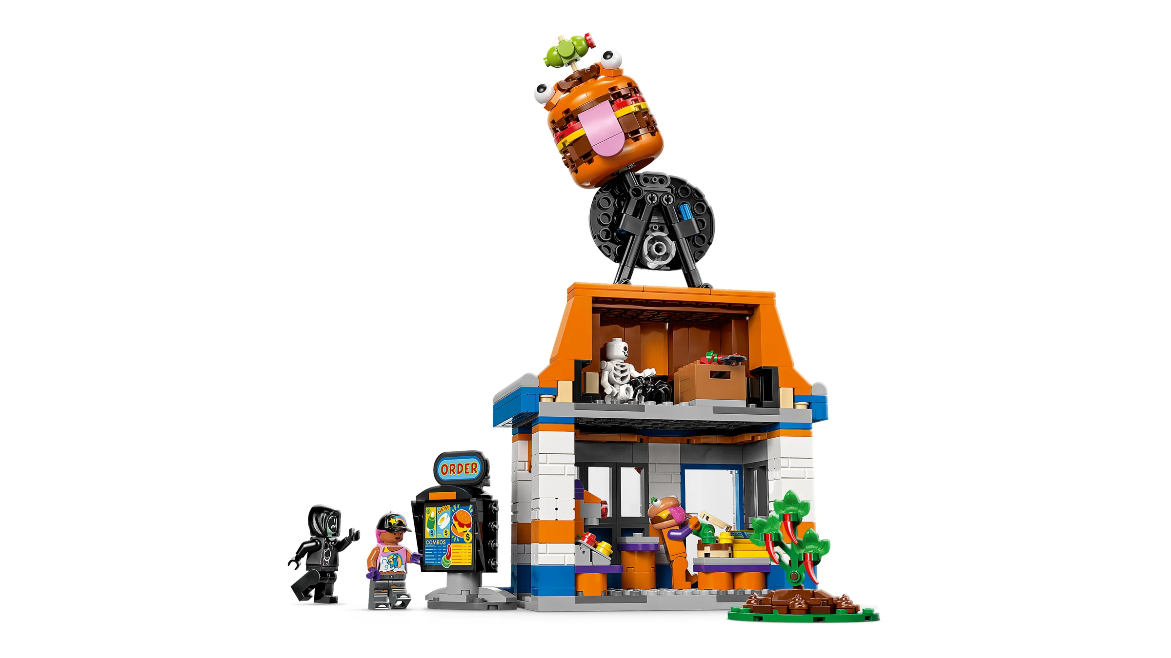 Imagine cu restaurantul Durrr Burger din Fortnite, detaliat și colorat.