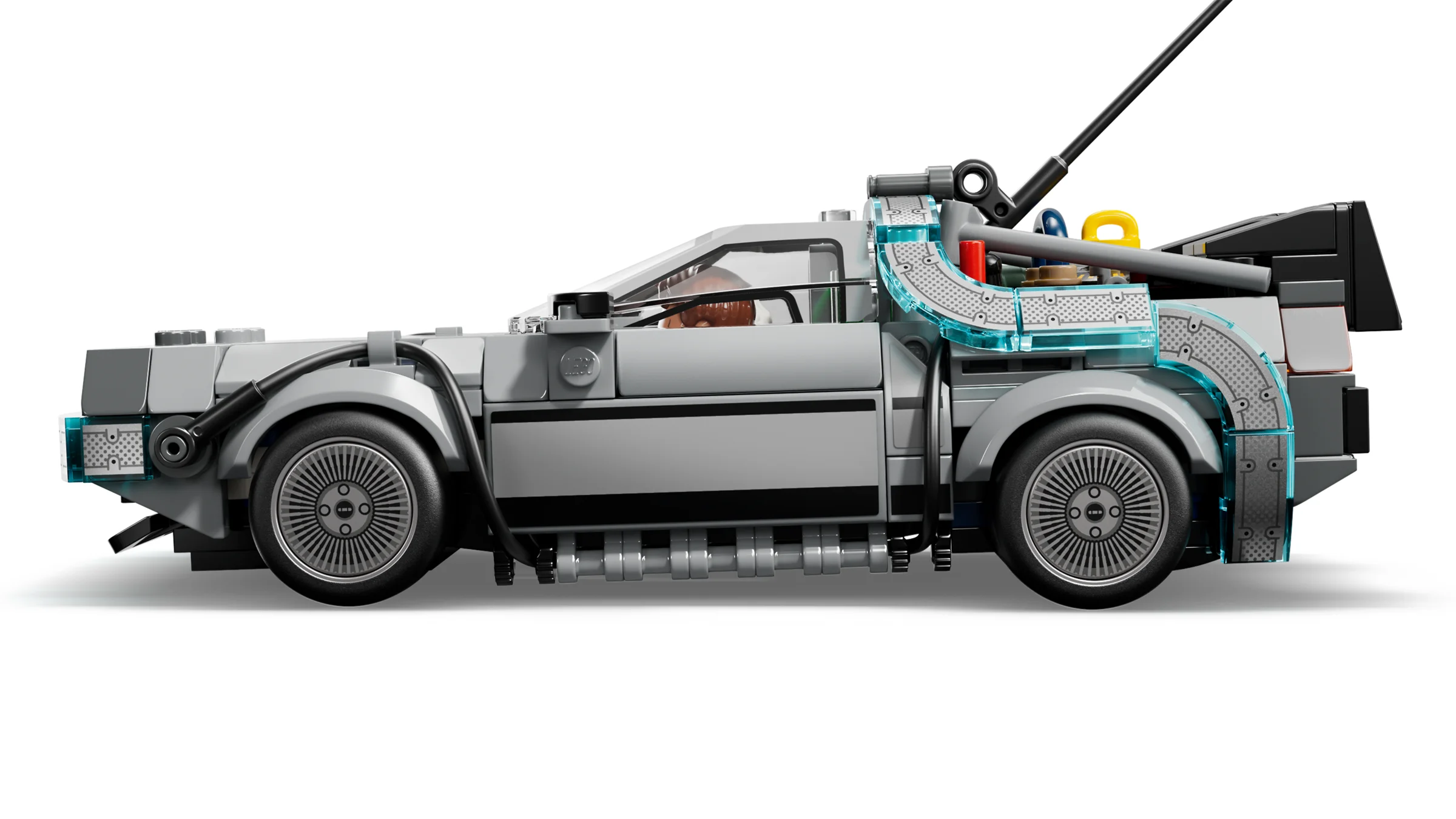 O imagine laterală a DeLorean-ului LEGO din 