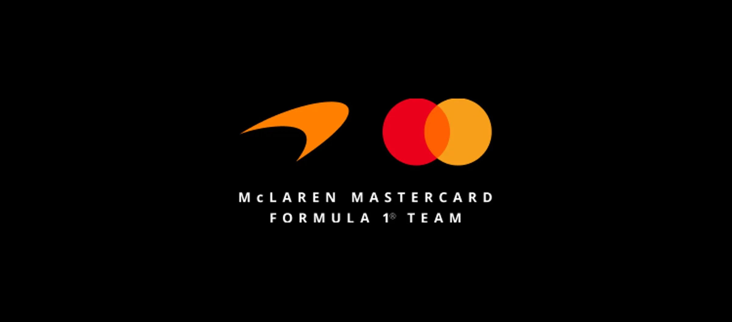 Sigla echipei McLaren Mastercard Formula 1, cu logo-urile distincte McLaren și Mastercard.
